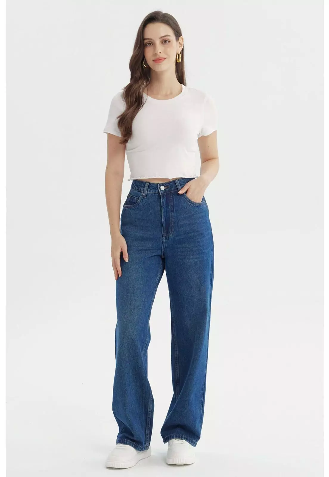 Jeans Mujer Calce Recto Azul Oscuro - lX-3