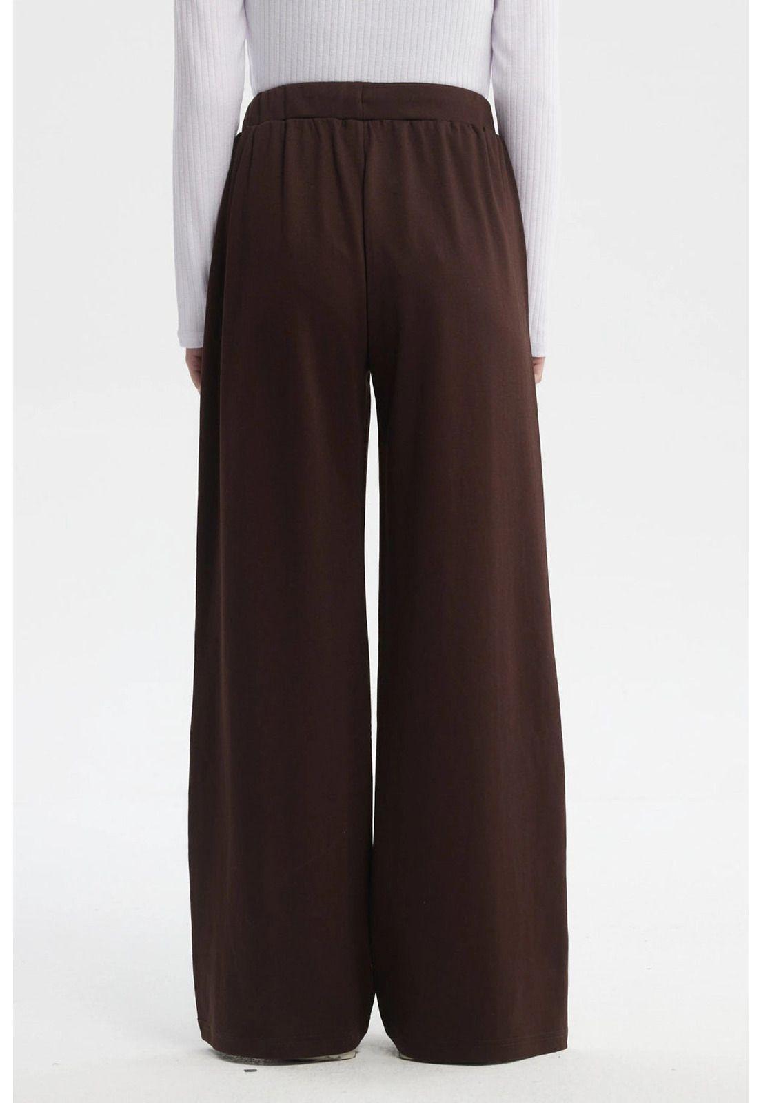 Pantalón Mujer Sastrero Pretina Cordón Café Oscuro-2