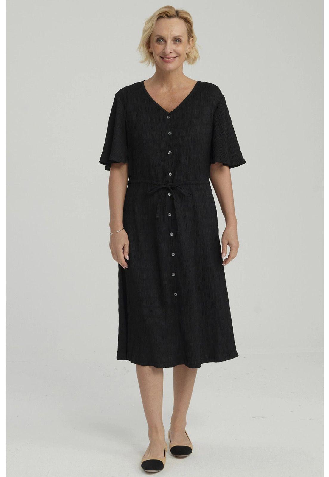 Vestido Mujer Ajuste Cintura Negro-1