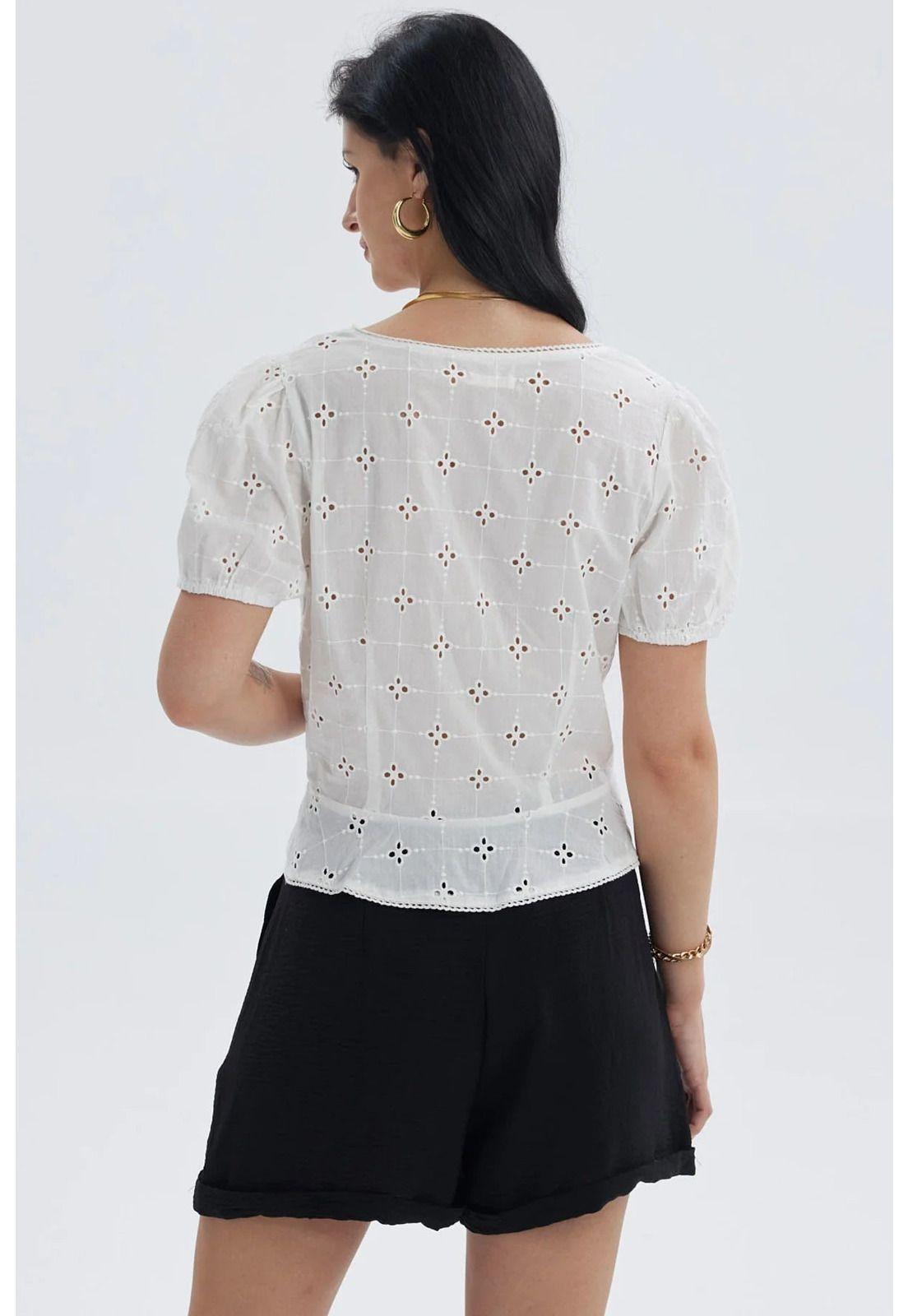 Blusa Mujer Abierta Con Amarras Crudo-2