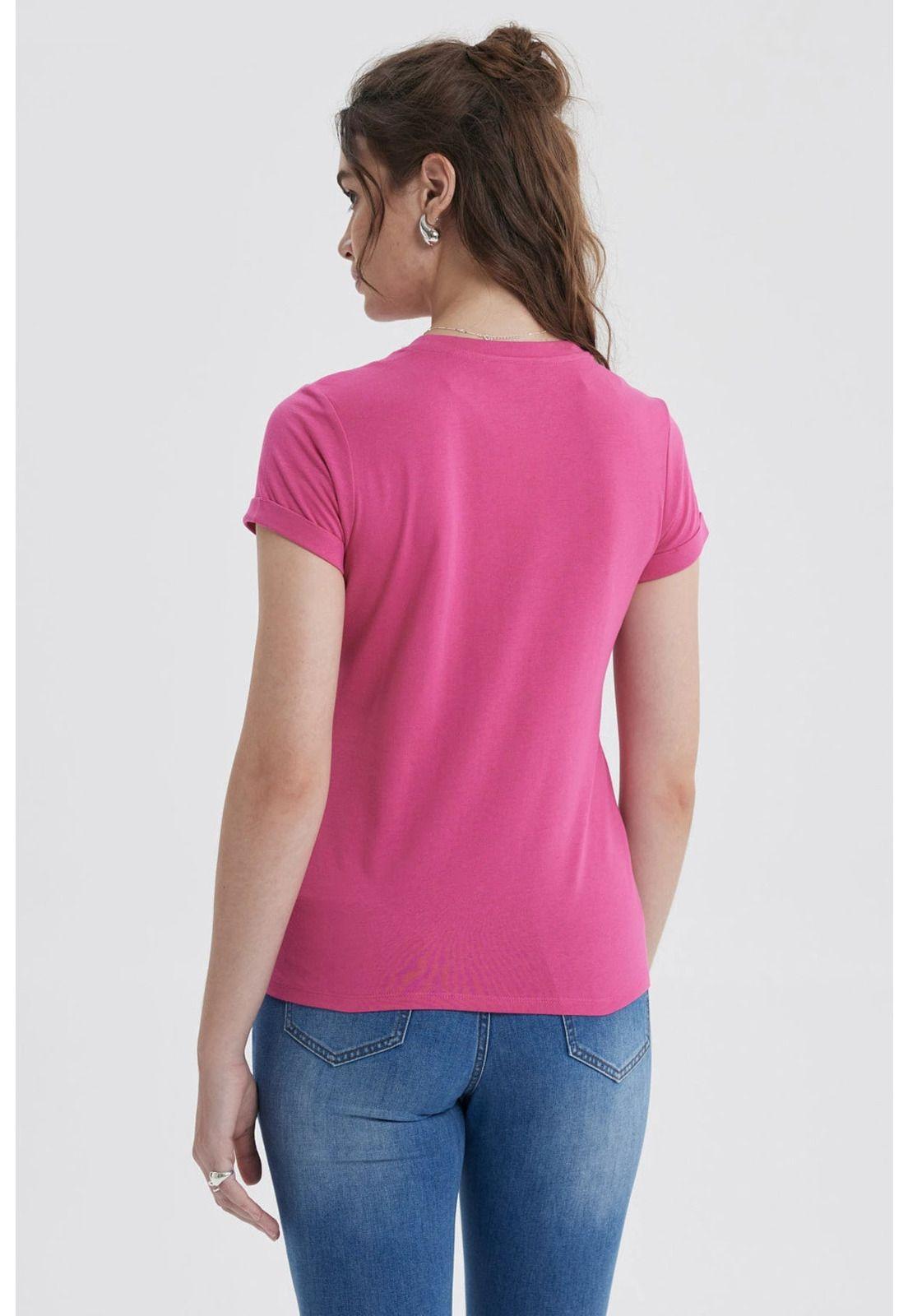 Polera Mujer Gráfica Roll Up Fucsia-2