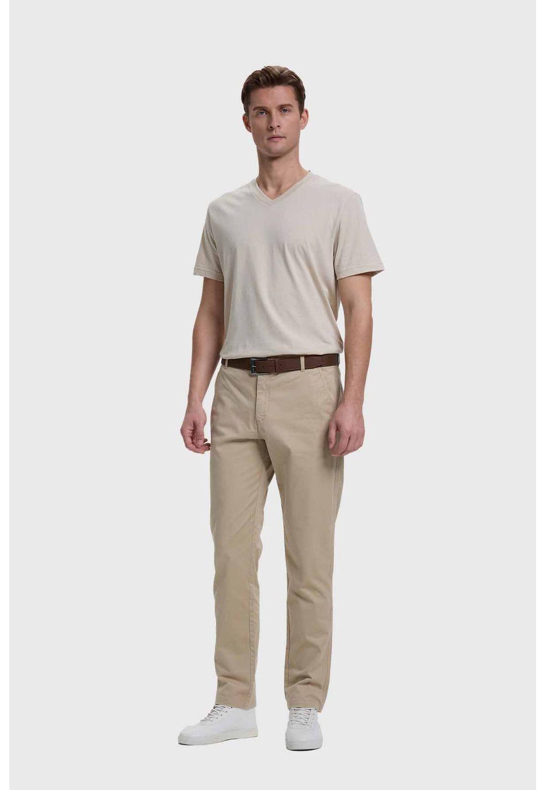 Pantalón Hombre Chino Cinturón Beige - lll-3