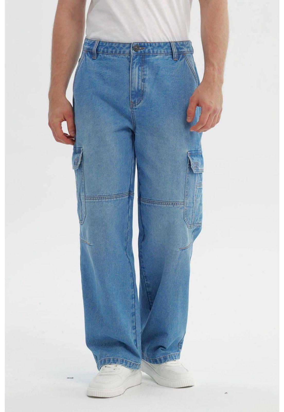 Jeans Hombre Baggy Azul Claro - V-0