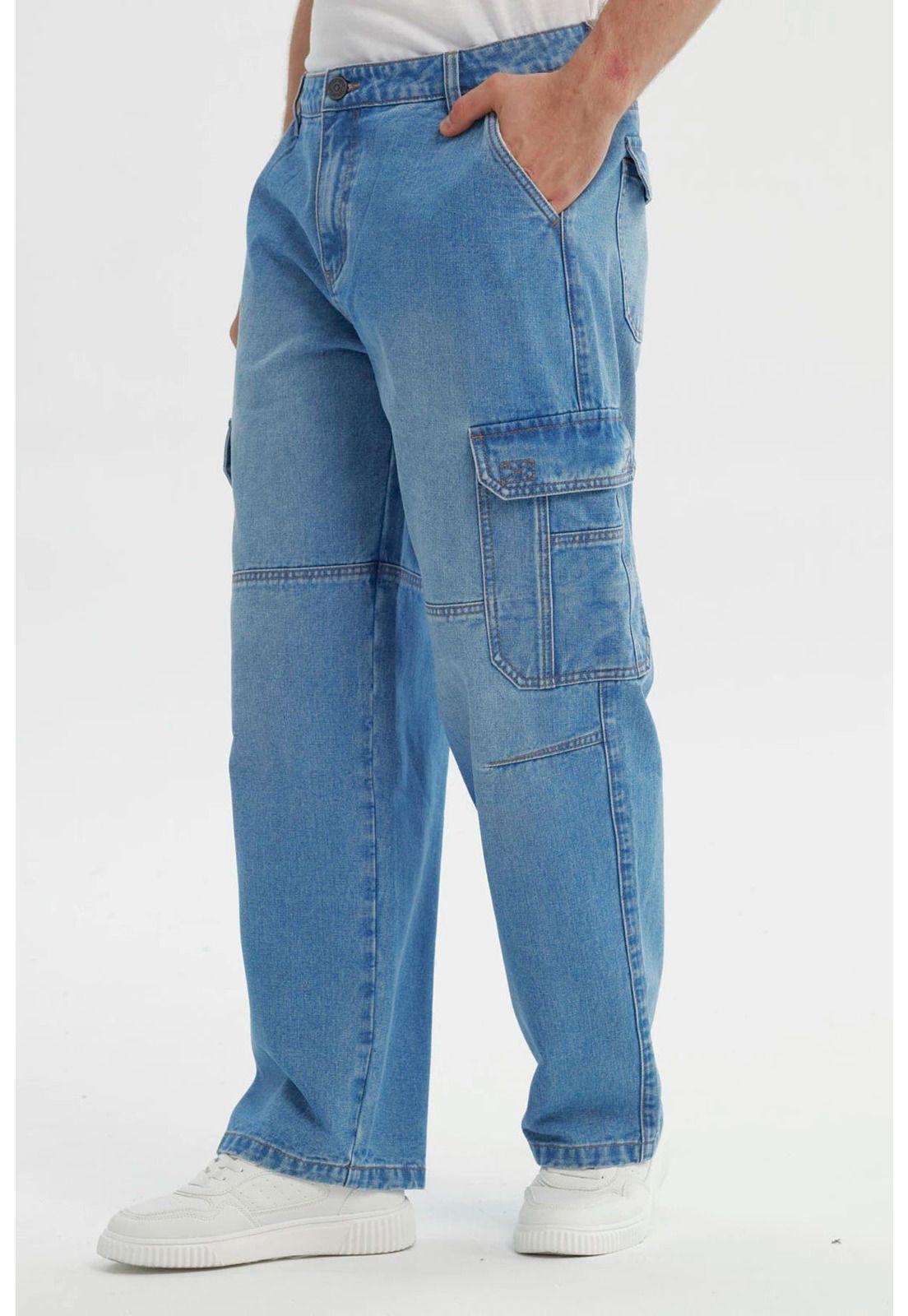 Jeans Hombre Baggy Azul Claro - V-1