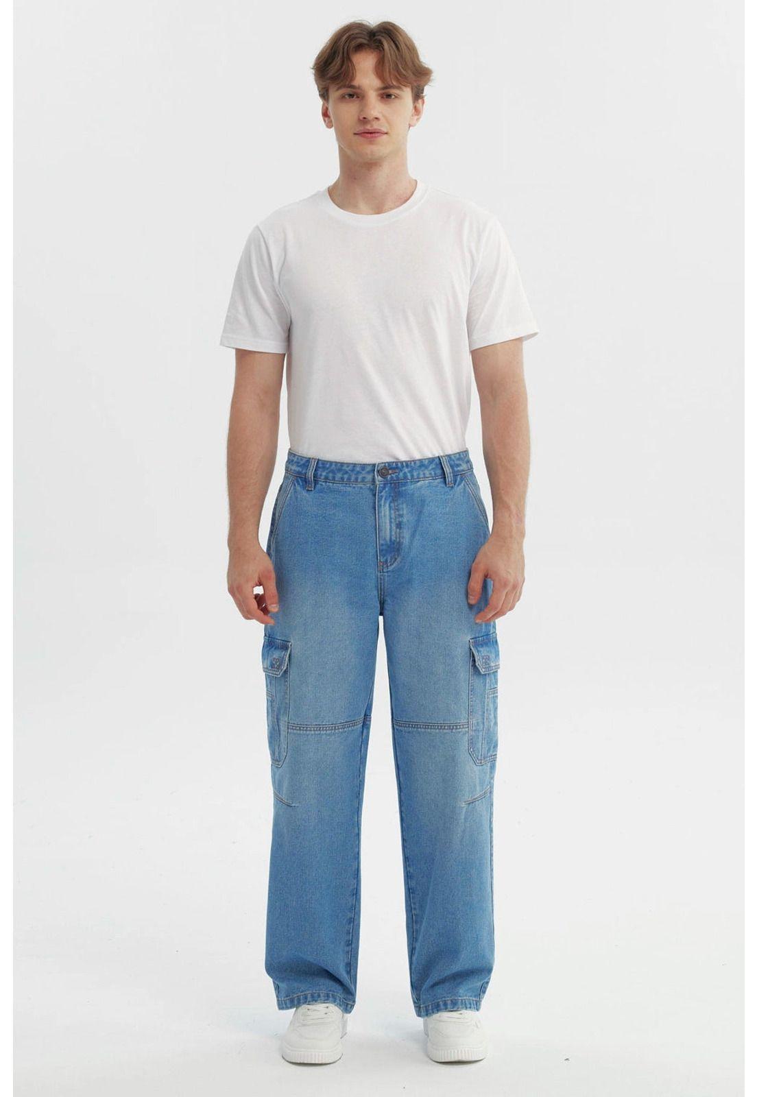 Jeans Hombre Baggy Azul Claro - V-3