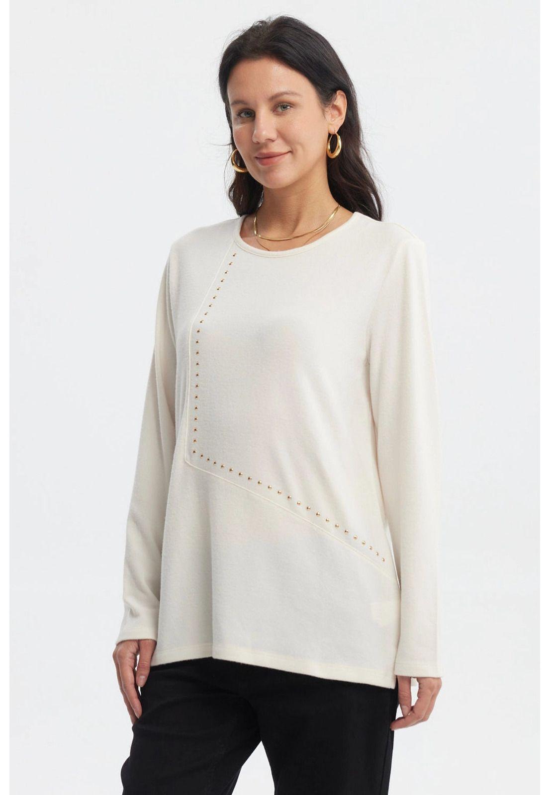 Polera Mujer Slim Crema-1