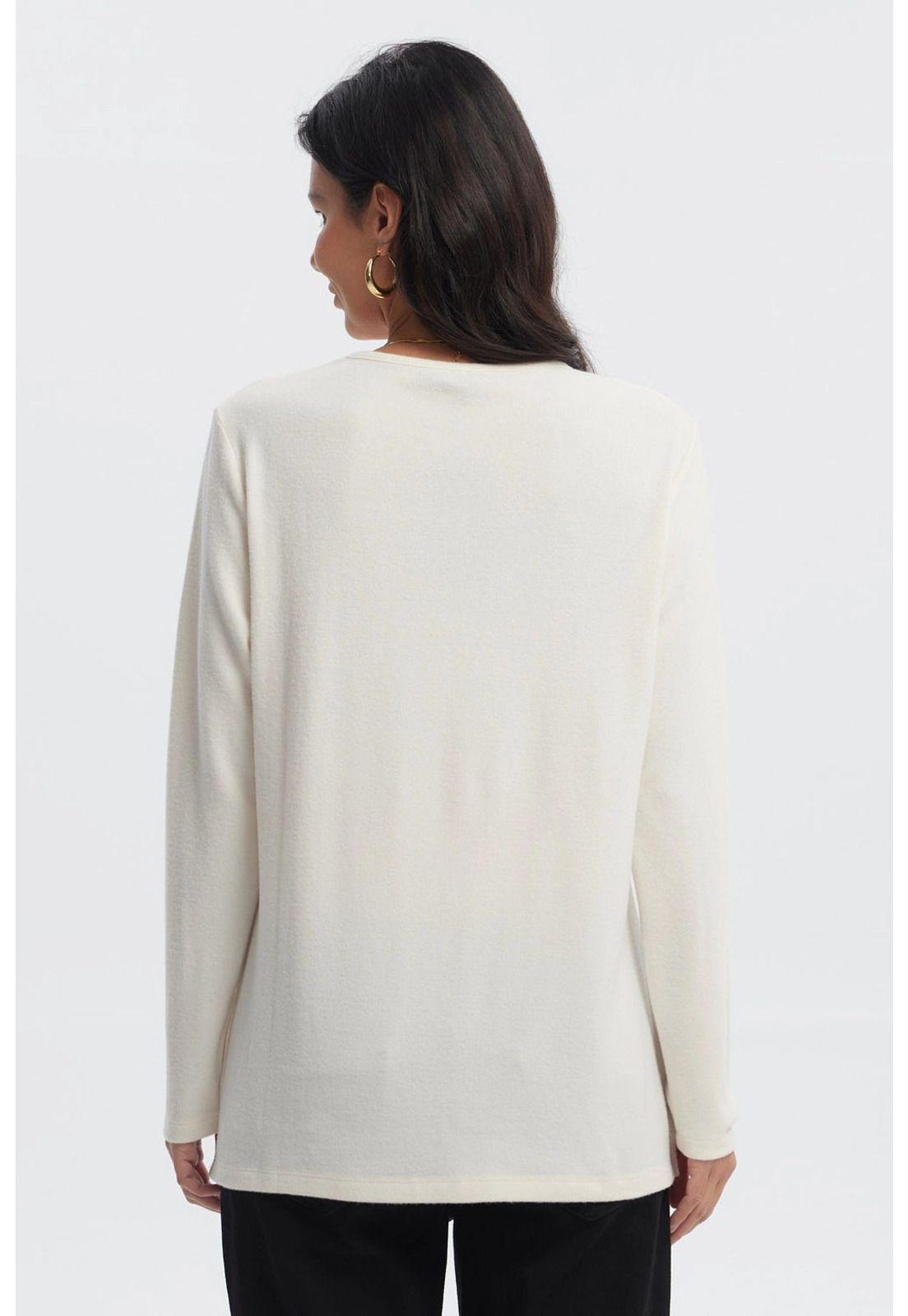 Polera Mujer Slim Crema-2