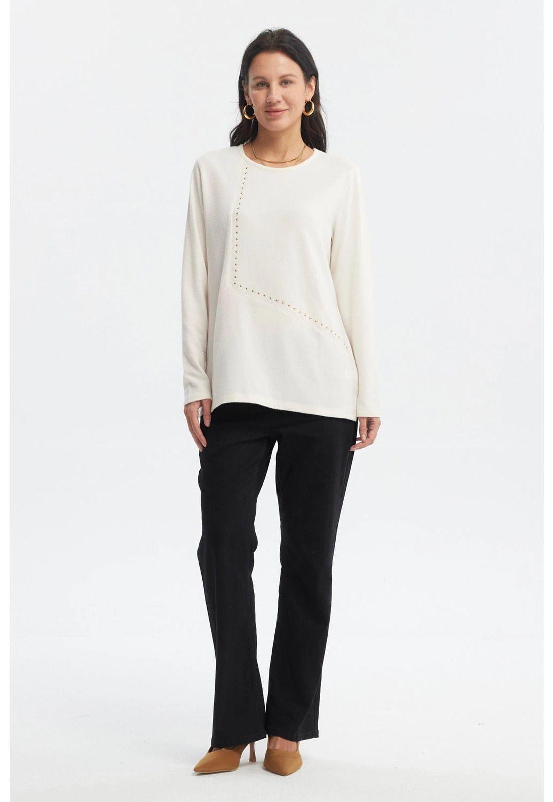 Polera Mujer Slim Crema-3