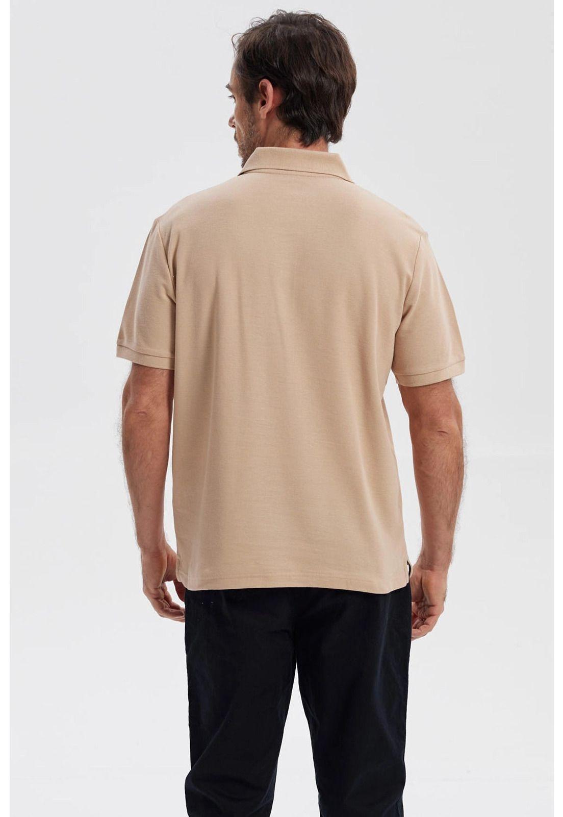 Polera Hombre Piqué Básica Lisa Kaki-2