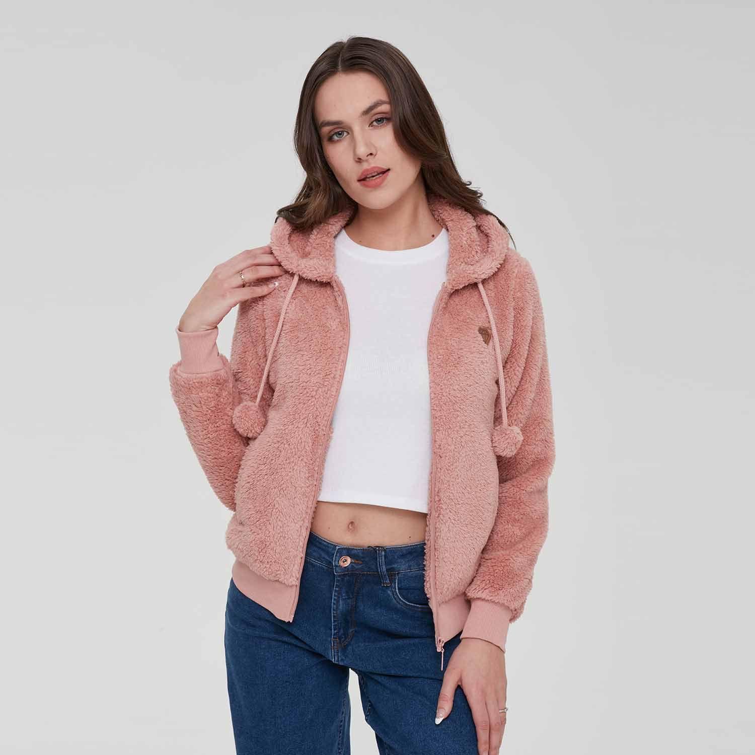 Polar Mujer Pompom Full Palo Rosa-2