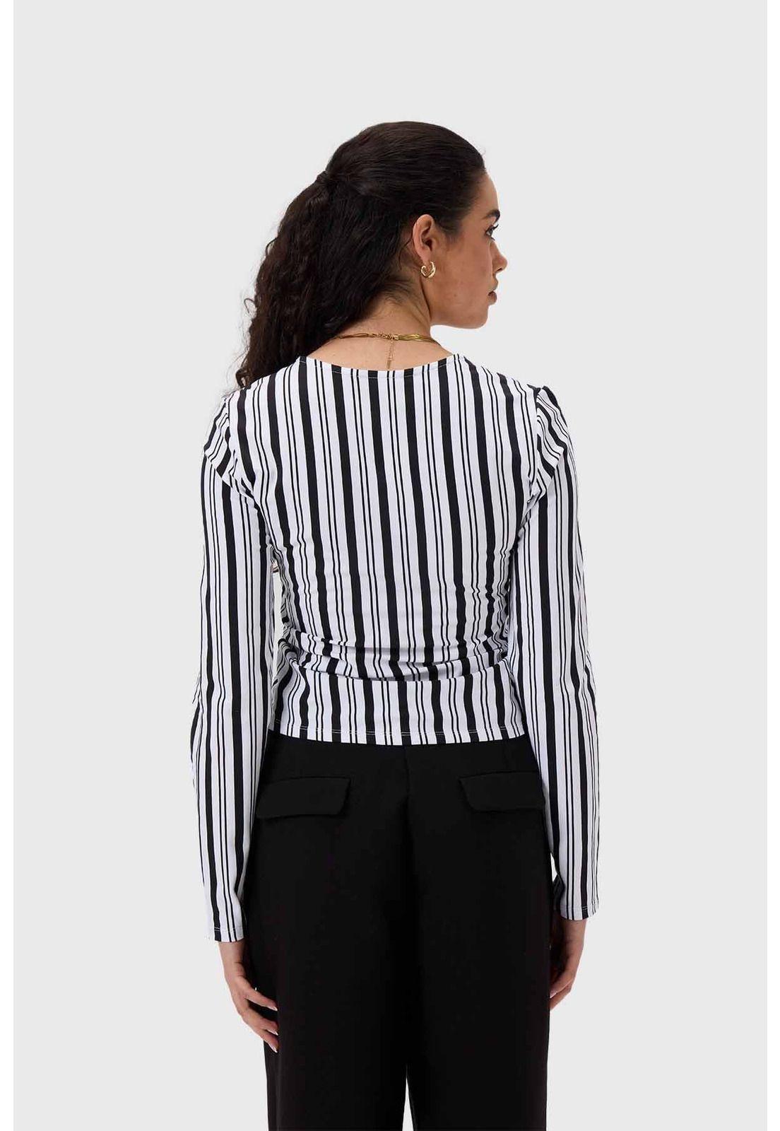 Polera Mujer Recogido Delantero Blanco-2