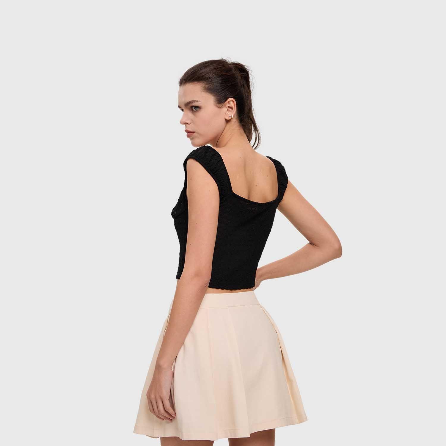 Blusa Mujer Textura Negro Fashion's Park-2
