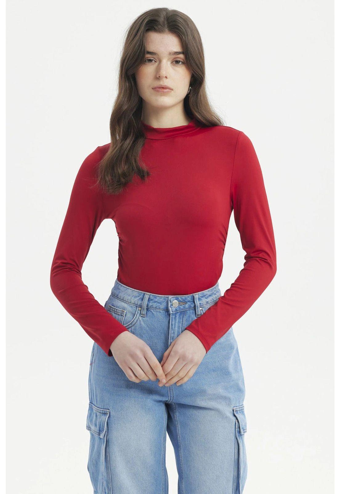 Polera Mujer Ajustado Rojo - lV-0