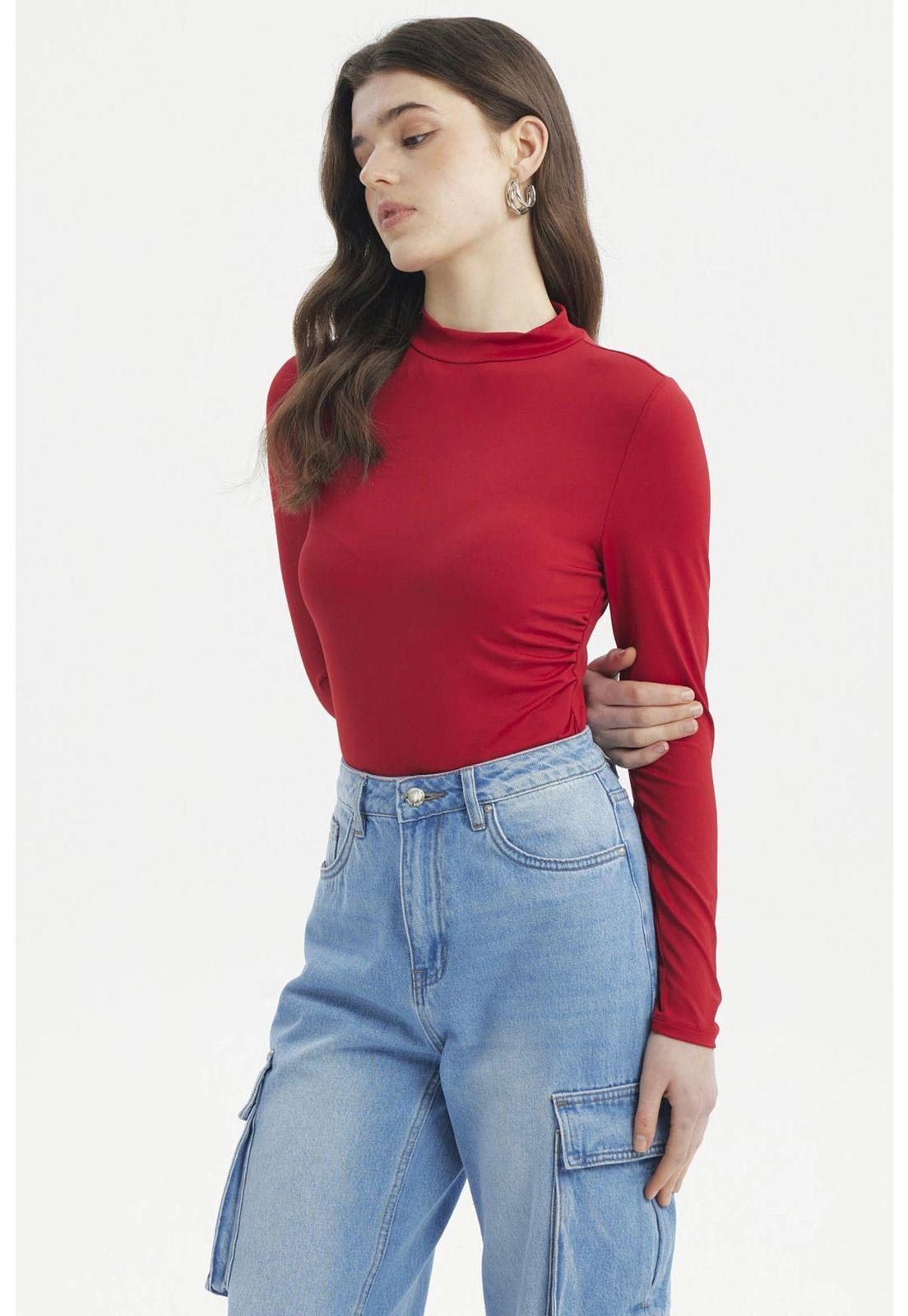 Polera Mujer Ajustado Rojo - lV-1