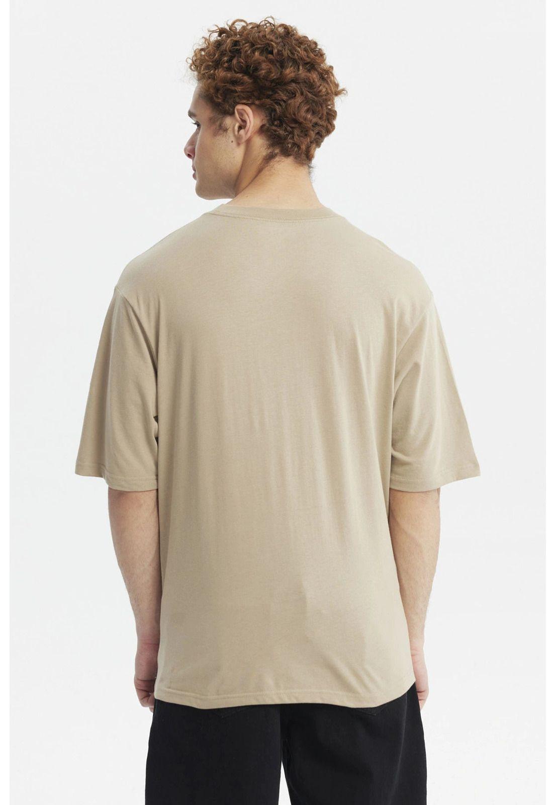 Polera Hombre Oversize Estampada Beige Oscuro-2
