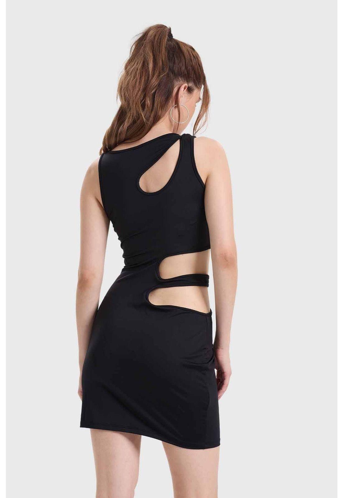 Vestido Mujer Cut Out Negro-2