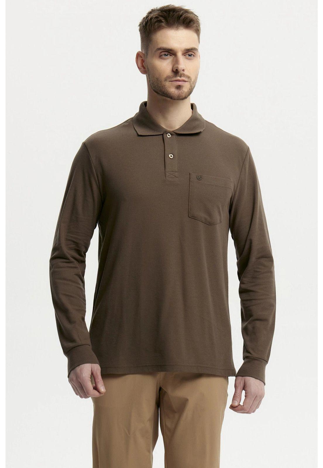 Polera Hombre Pique Básica Verde Olivo-0