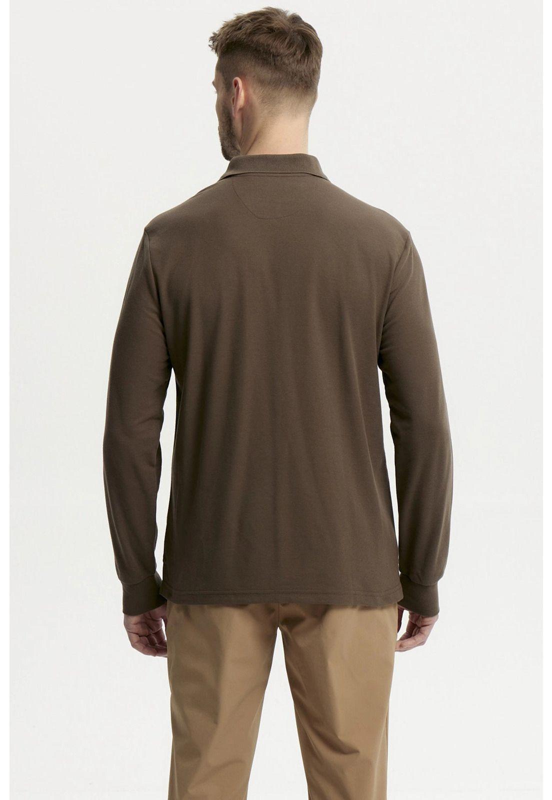 Polera Hombre Pique Básica Verde Olivo-2