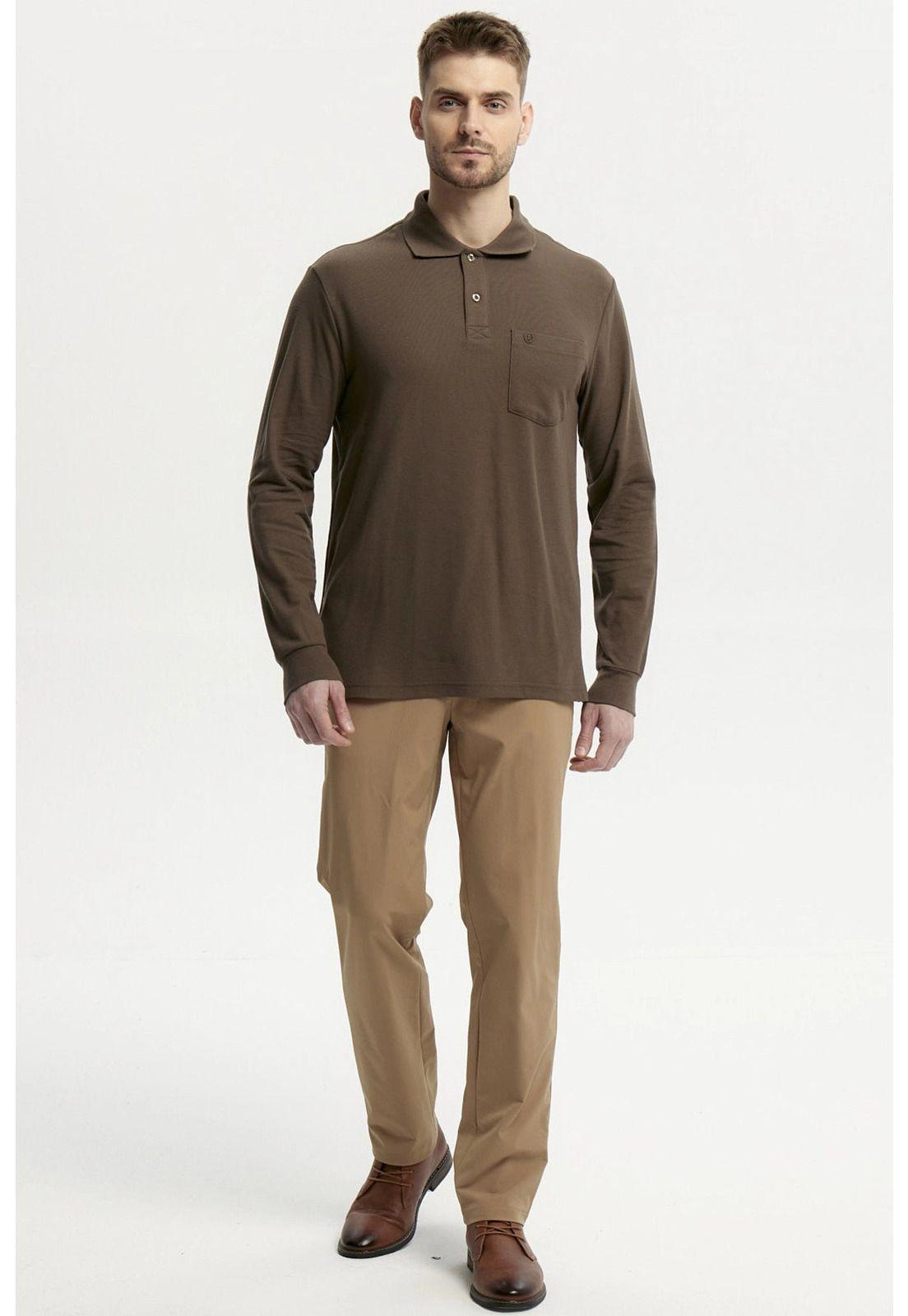 Polera Hombre Pique Básica Verde Olivo-3