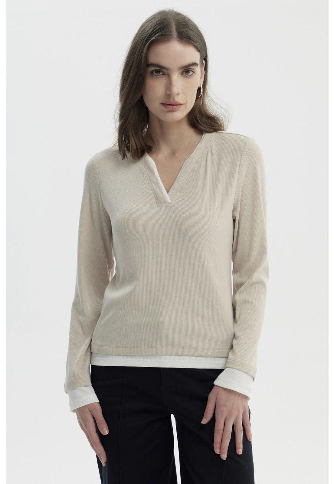 Polera Mujer Slim Arena-0