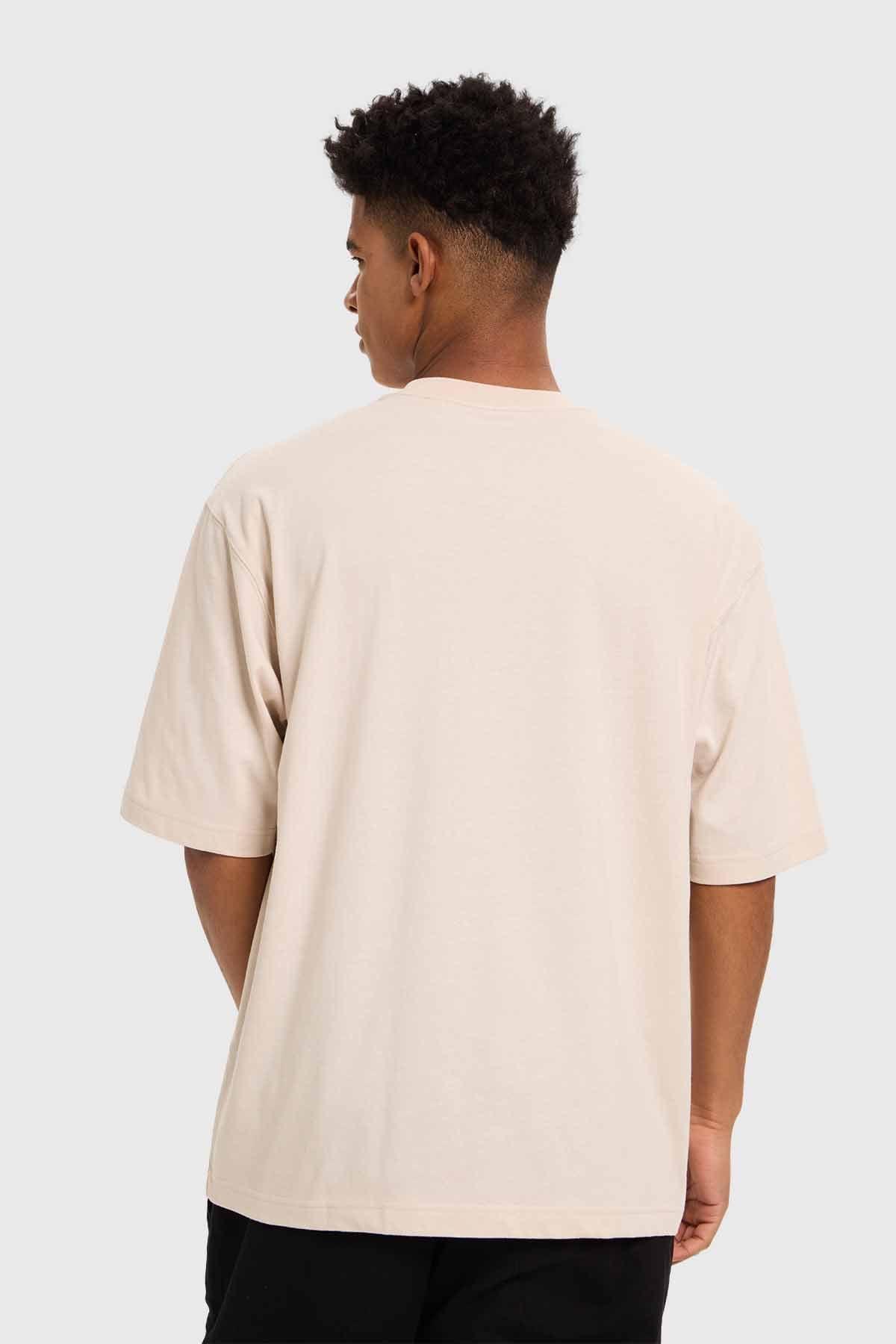 Polera Hombre Print College Beige-2