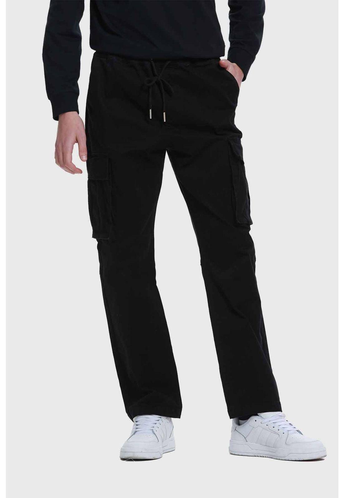 Pantalón Hombre Cargo Negro - lll-0