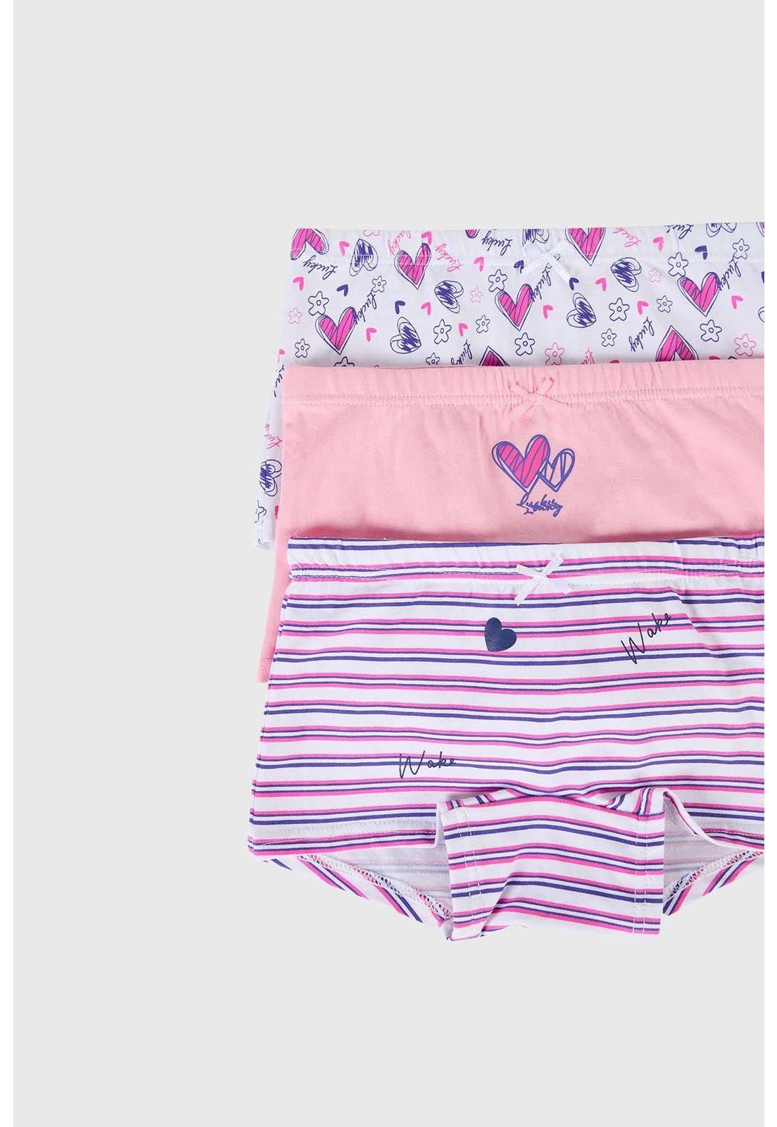 Calzón Niña Tripack Niña Print Rosado-1