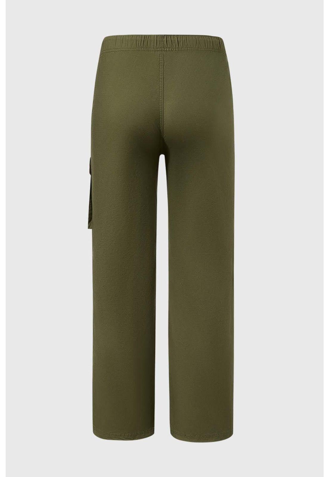 Pantalón Niño Cargo Calce Recto Verde-1