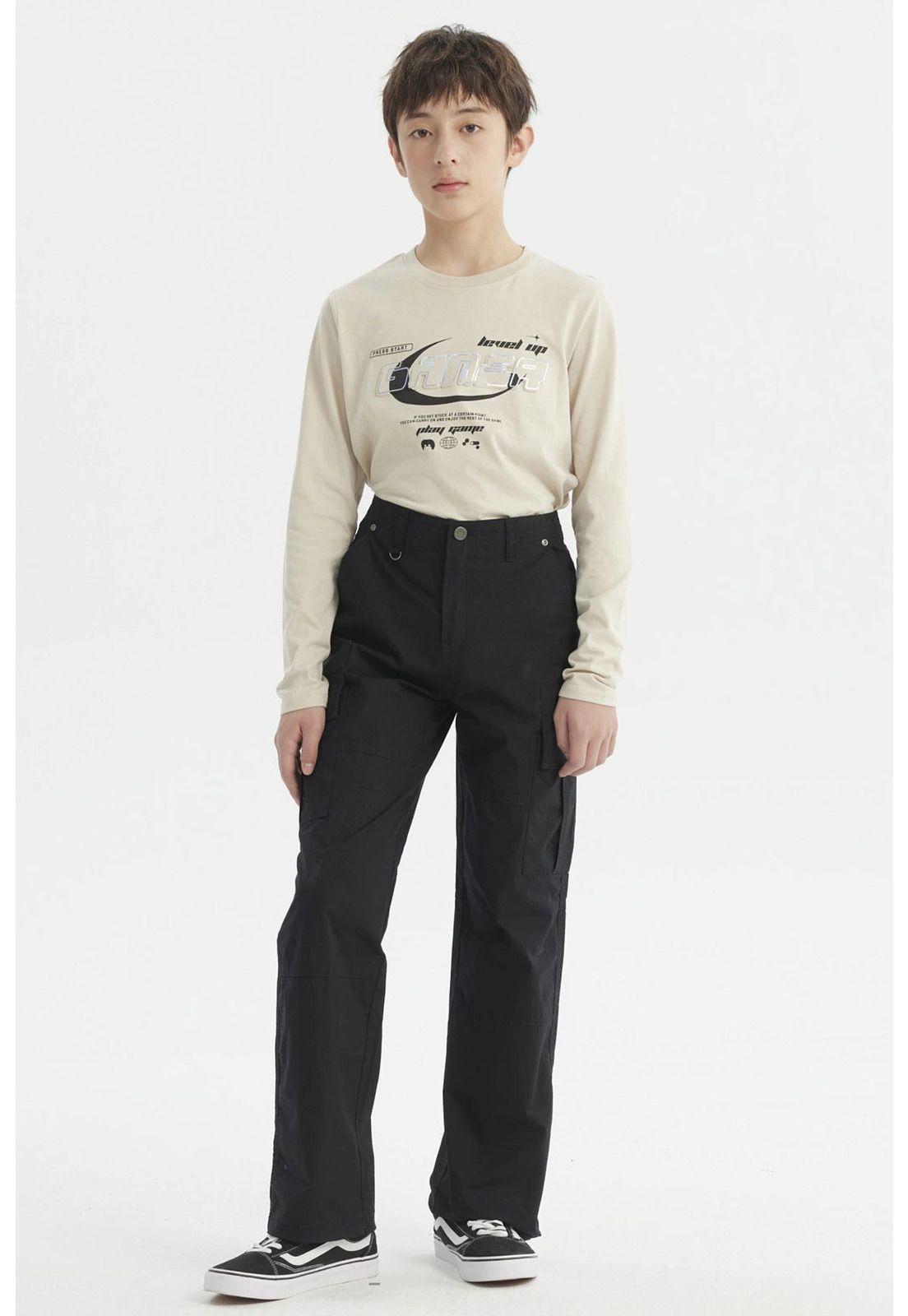 Pantalón Niño Cargo Con Cortes Negro-3