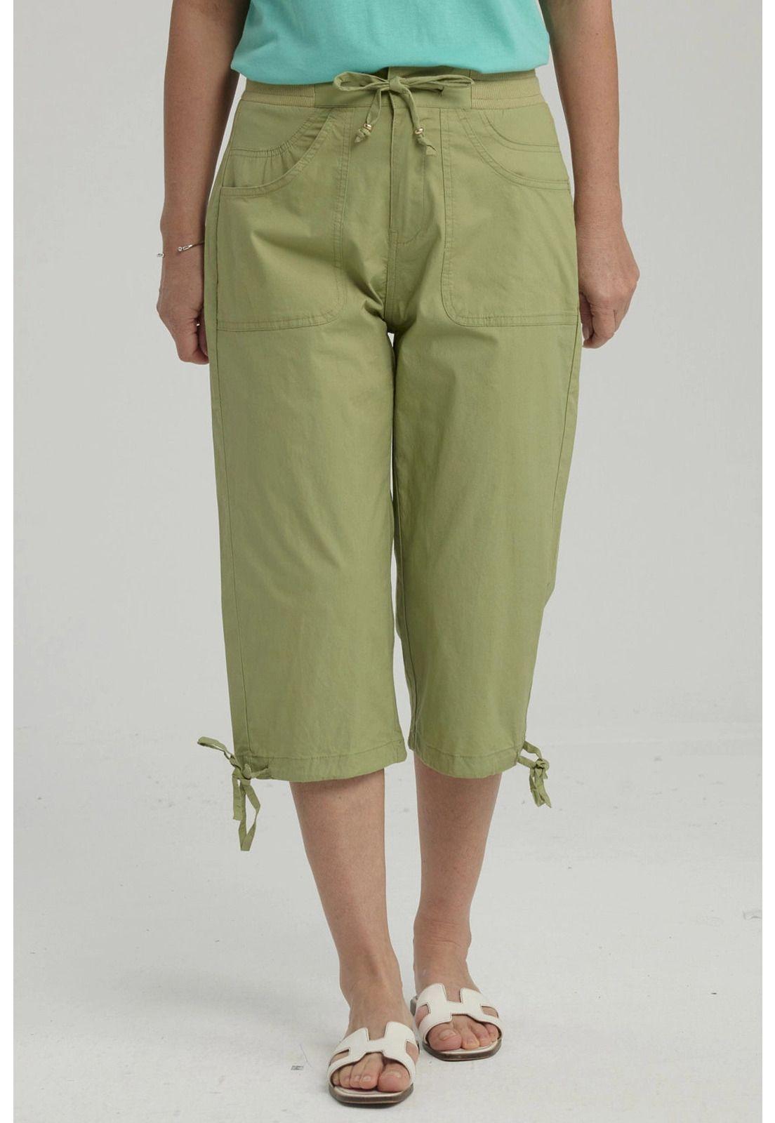 Pantalón Mujer Con Cortes Y Apertura Verde Claro-0