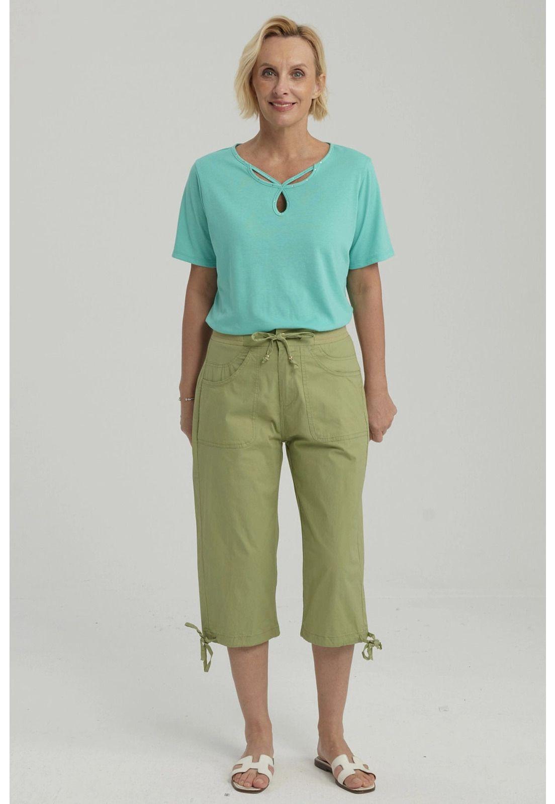 Pantalón Mujer Con Cortes Y Apertura Verde Claro-1