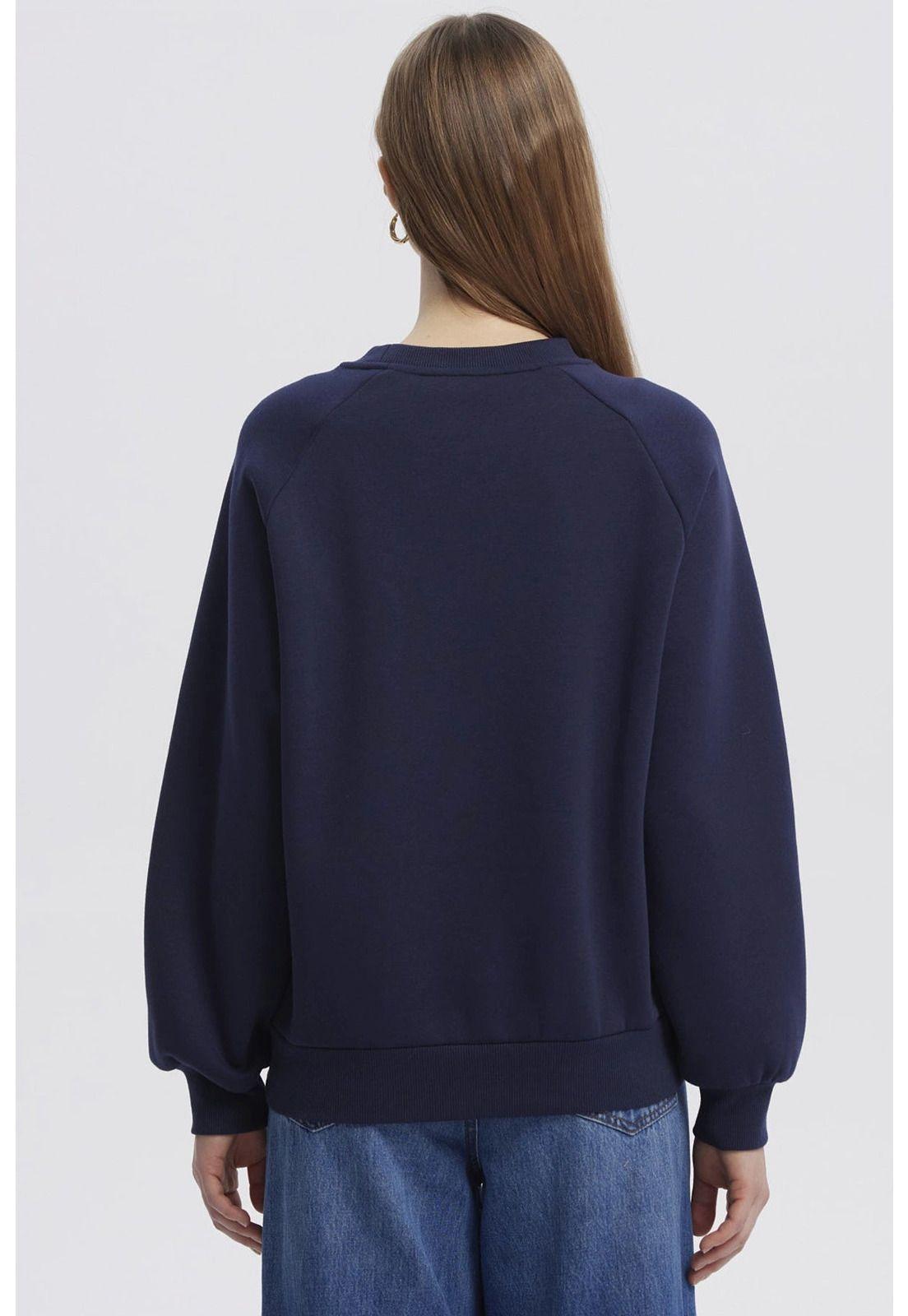 Polerón Mujer Oversize Print Azul Oscuro-2