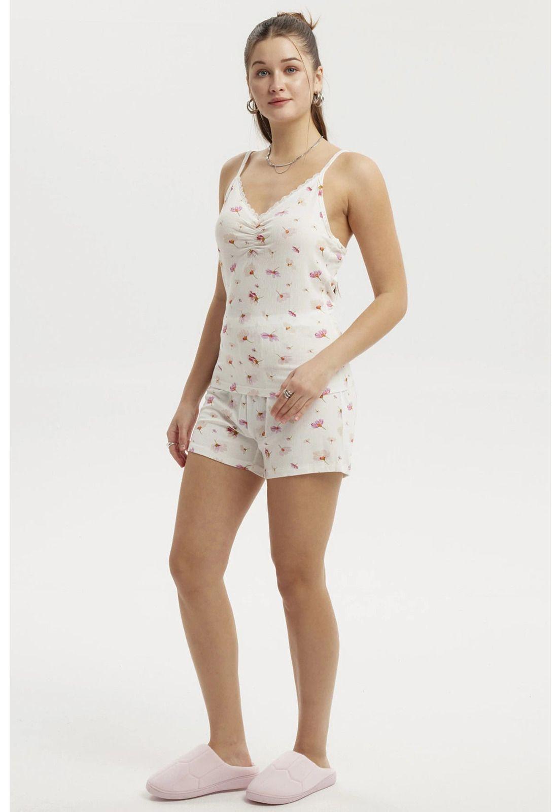 Pijama Mujer Hombro Descubierto Crudo - ll-1