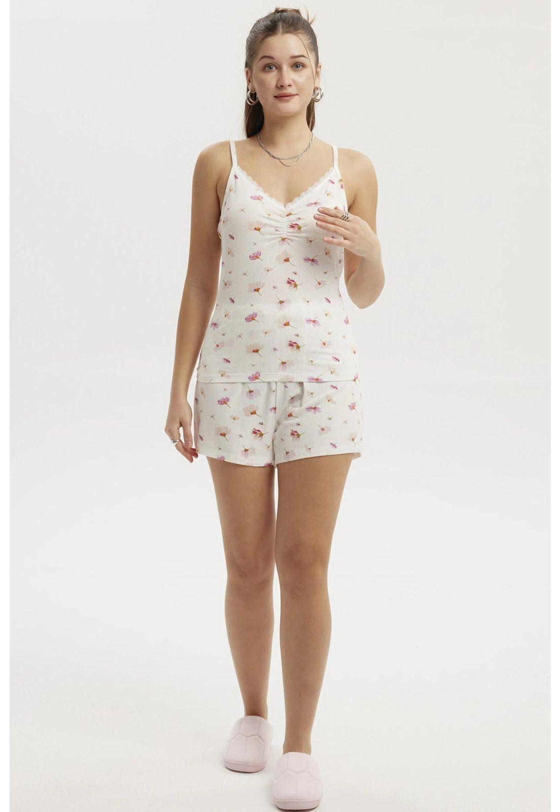 Pijama Mujer Hombro Descubierto Crudo - ll-3