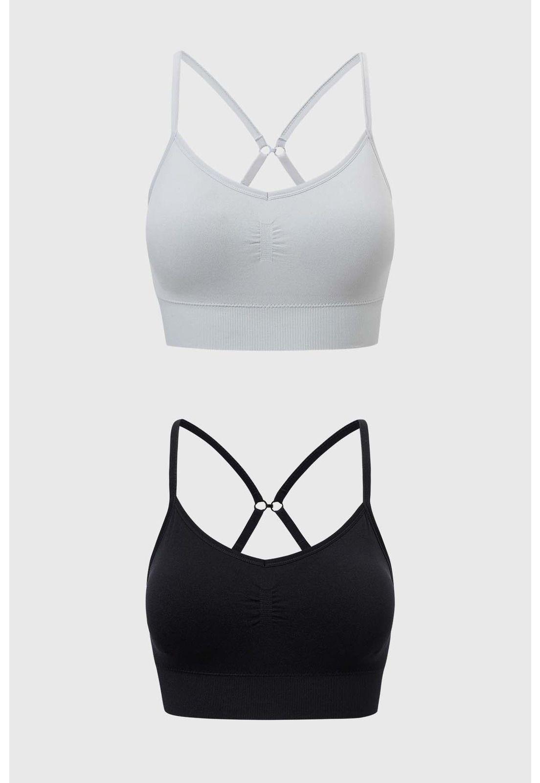 Sostén Mujer Bipack Peto Gris-0