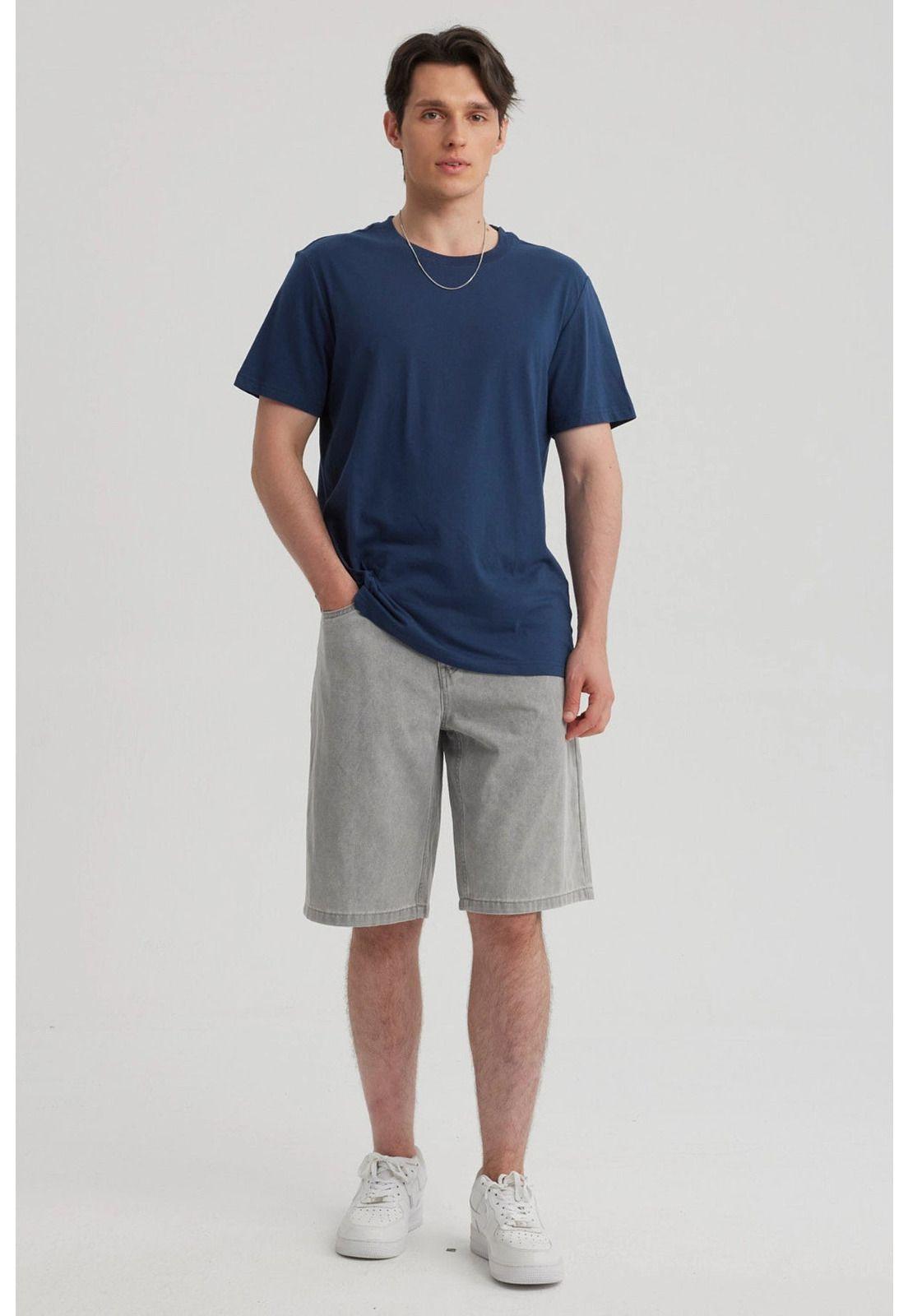 Polera Hombre Long Fit Básica Azul Marino-3