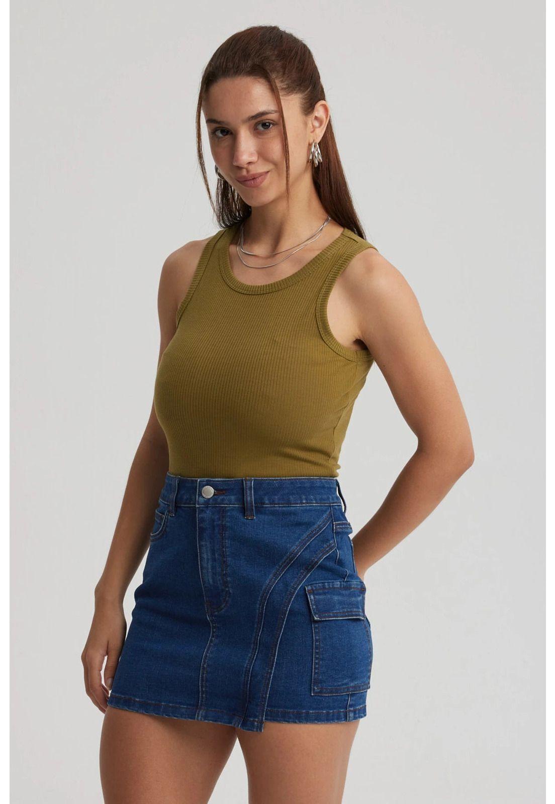 Polera Mujer Sudadera Verde Olivo-0