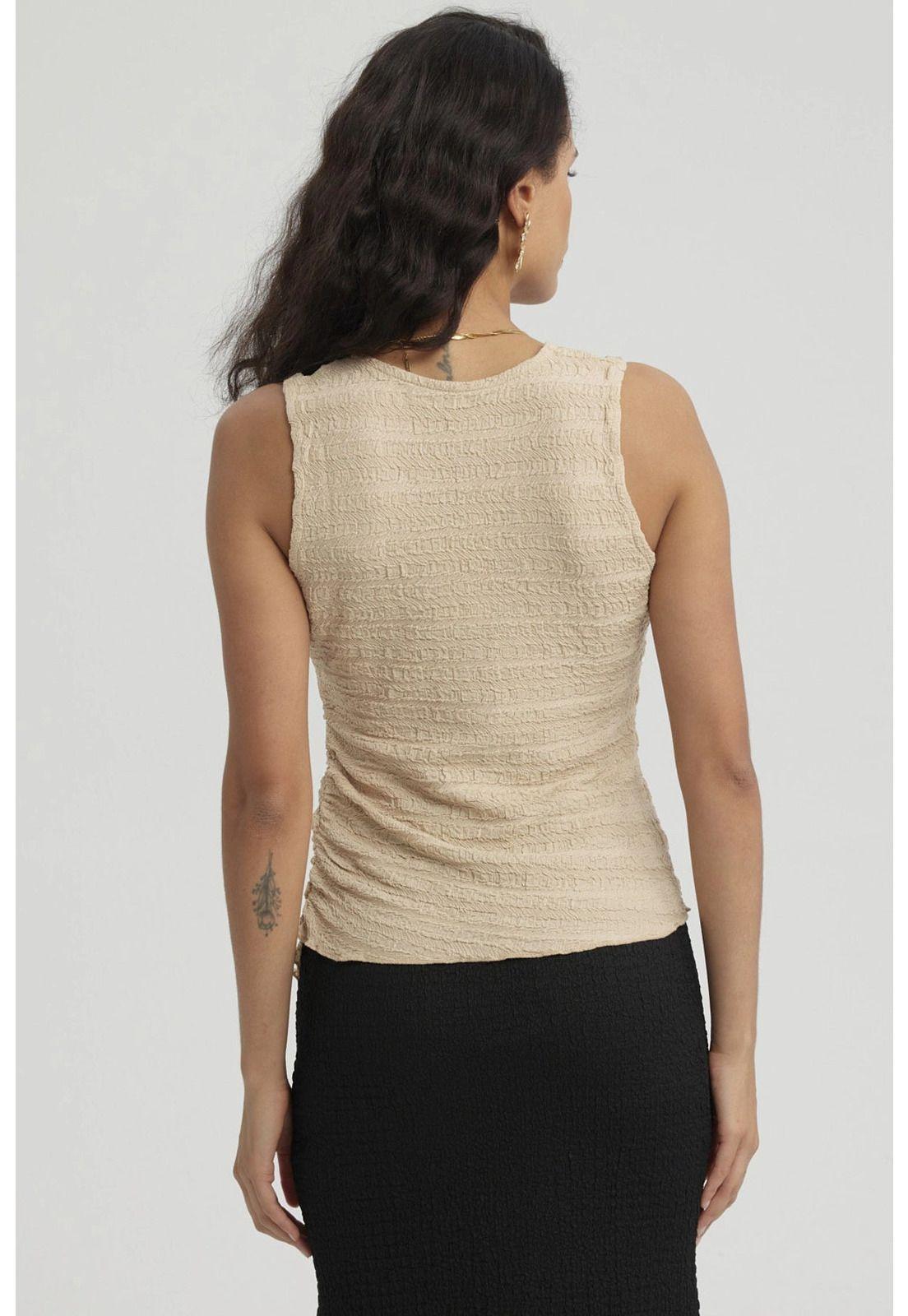 Polera Mujer Recogido Beige Oscuro-2