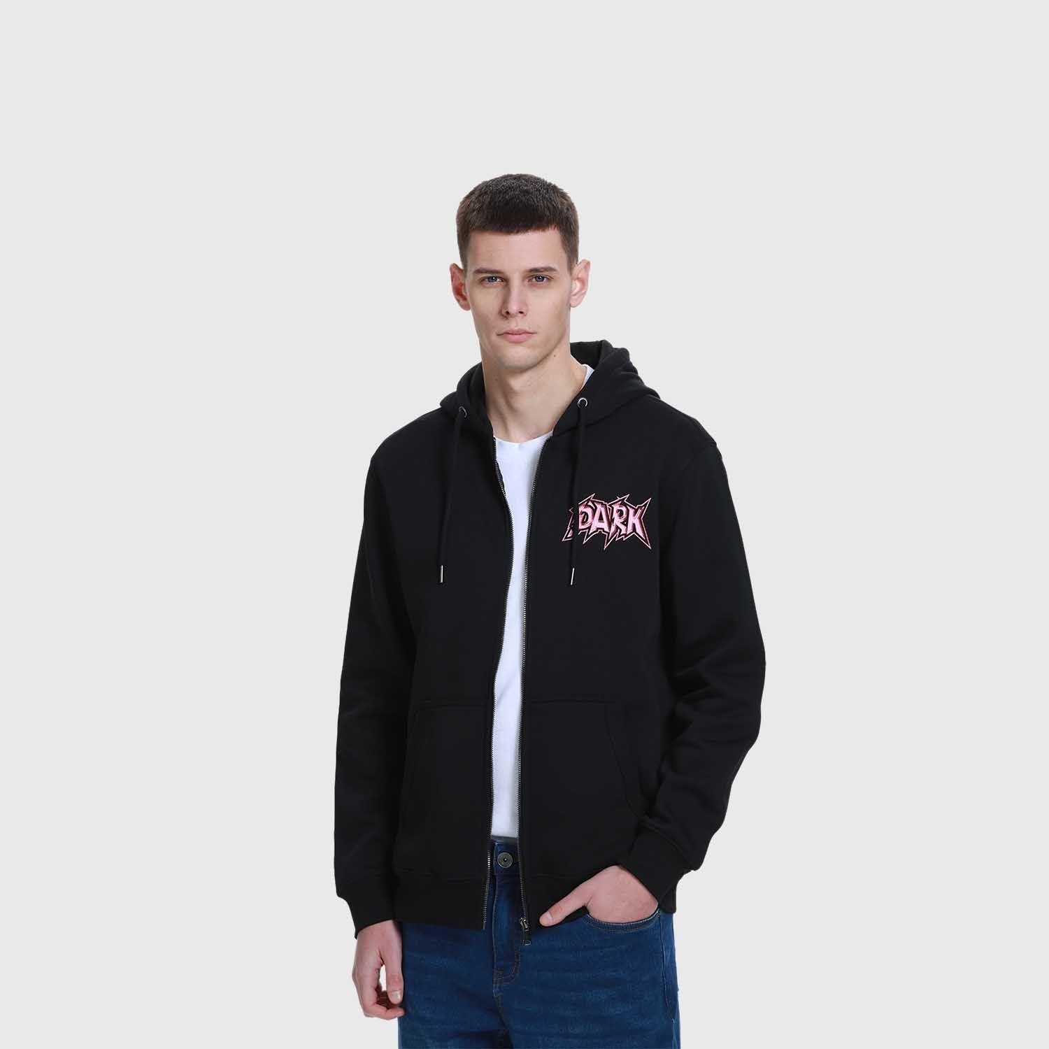 Polerón Hombre Hoodie Full Zipper Negro Fashion's Park-1