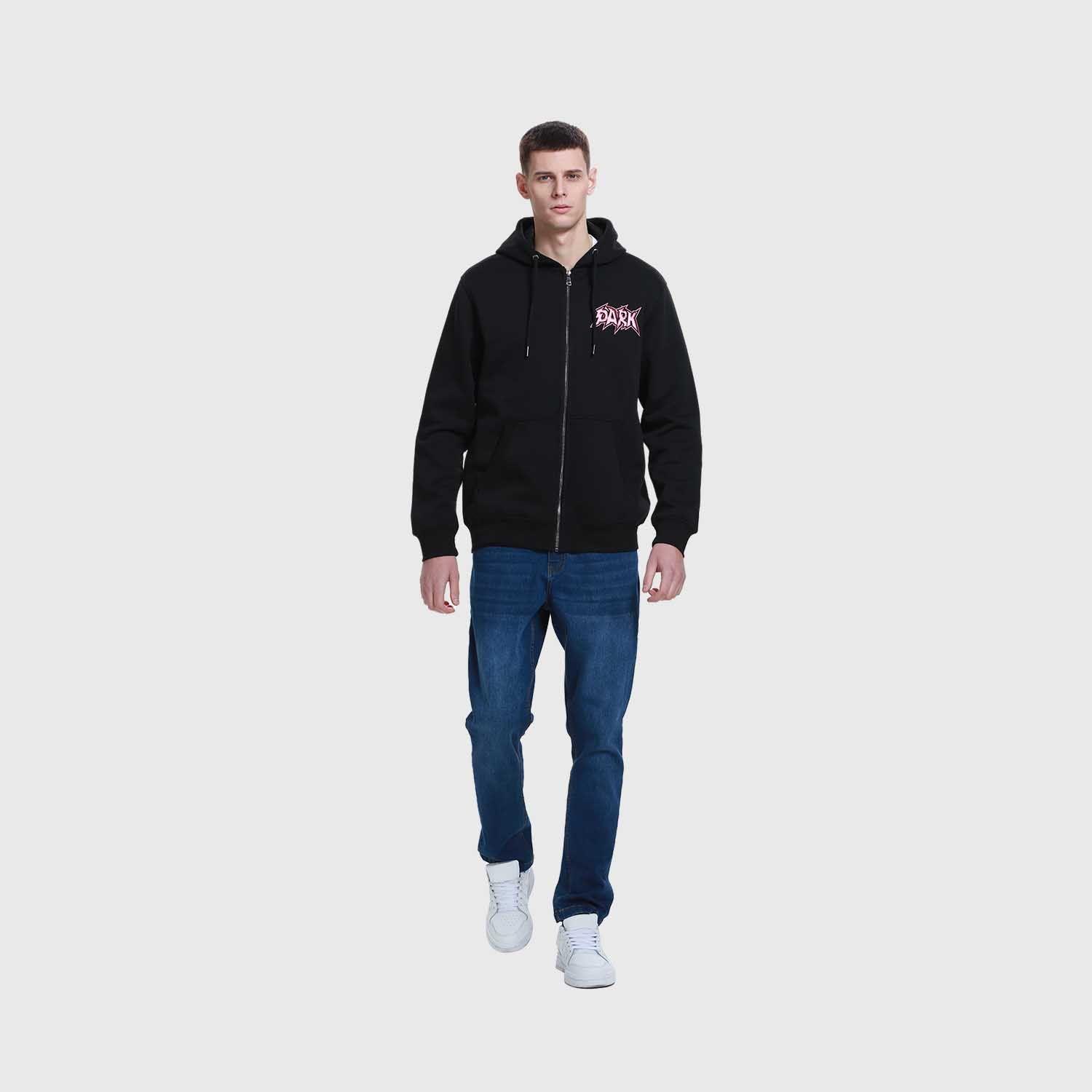 Polerón Hombre Hoodie Full Zipper Negro Fashion's Park-3