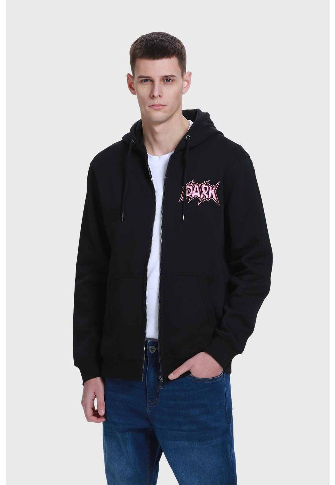 Polerón Hombre Hoodie Negro - ll-1