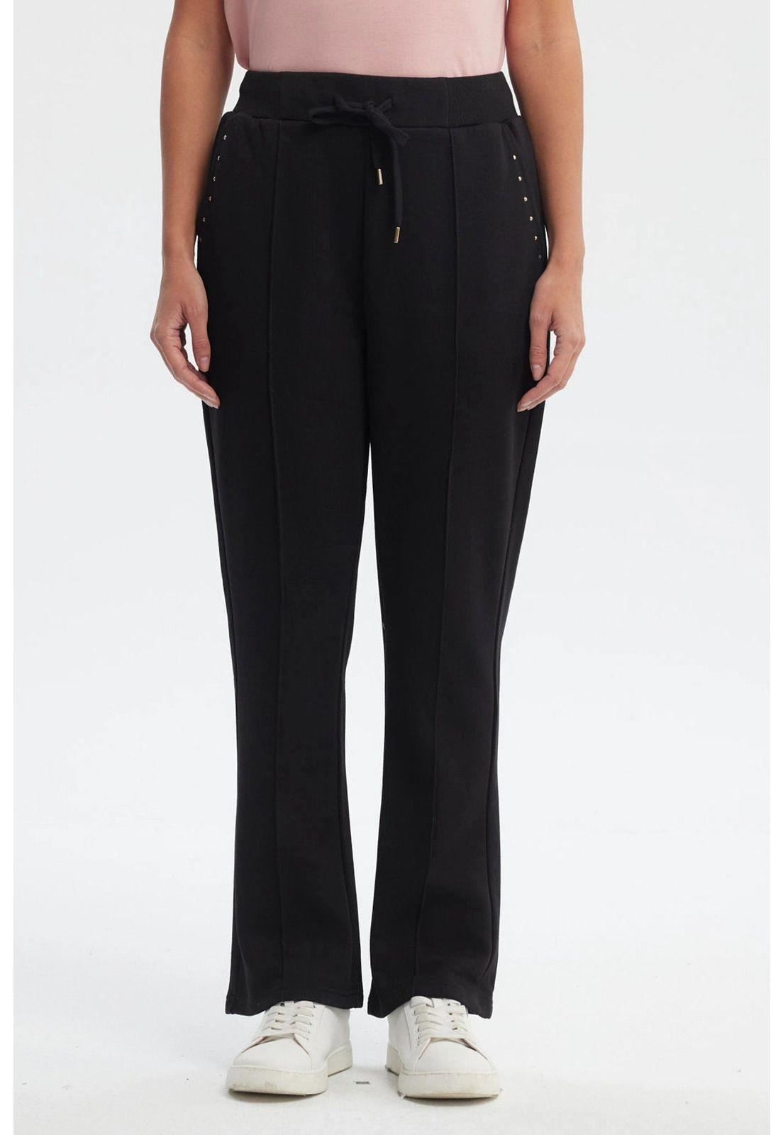 Pantalón Buzo Mujer Clásico Flare Negro - ll-0