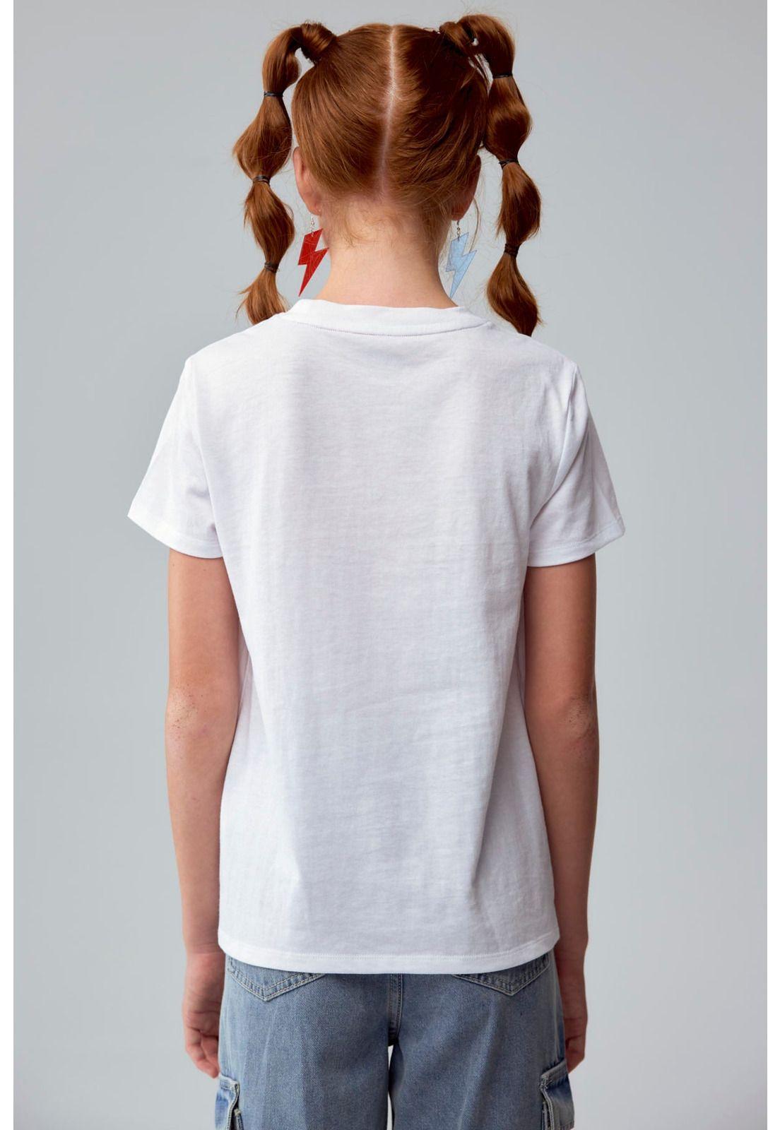 Polera Niña Básica Estampada Blanco-2