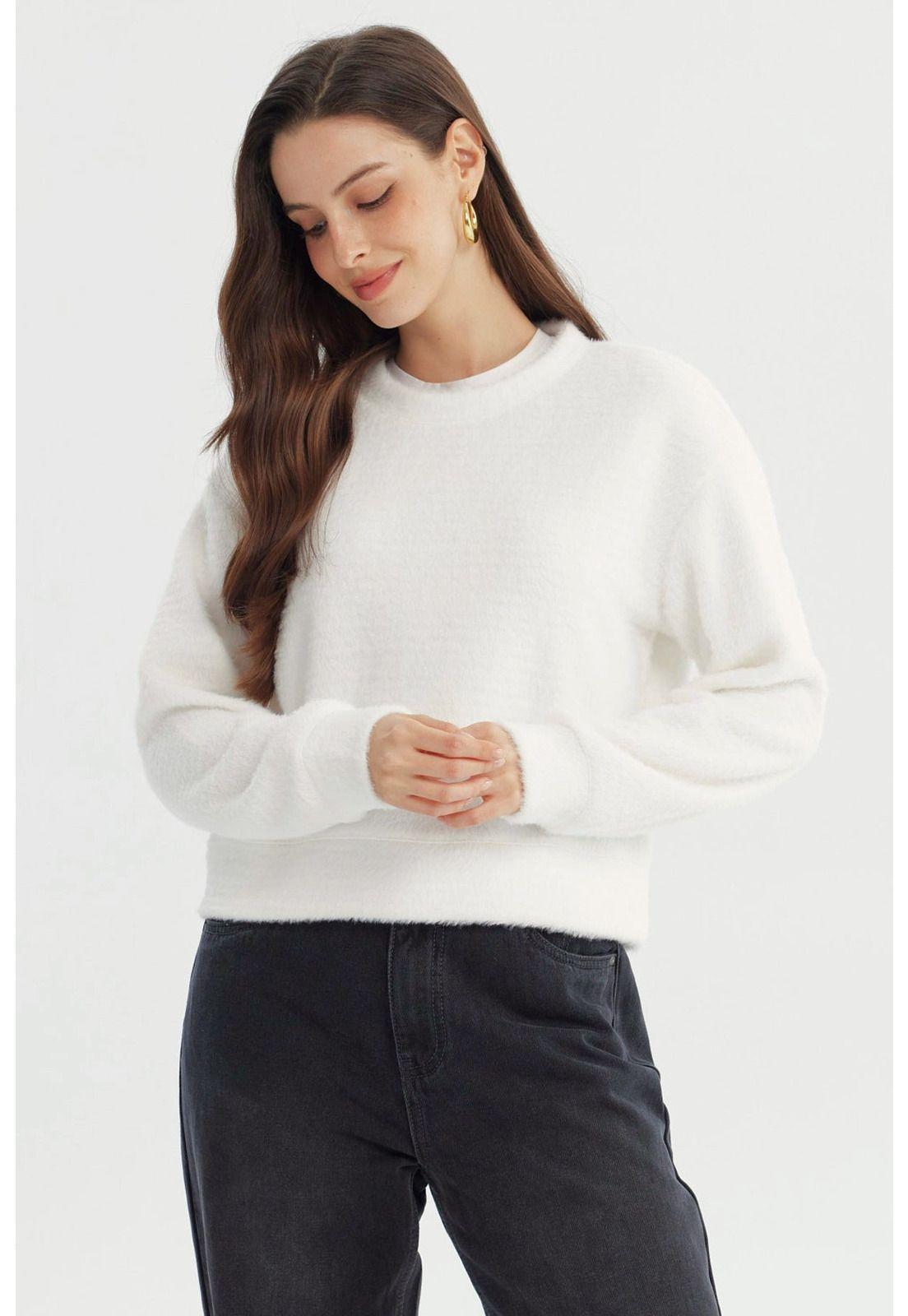 Sweater Mujer Regular Crudo-0