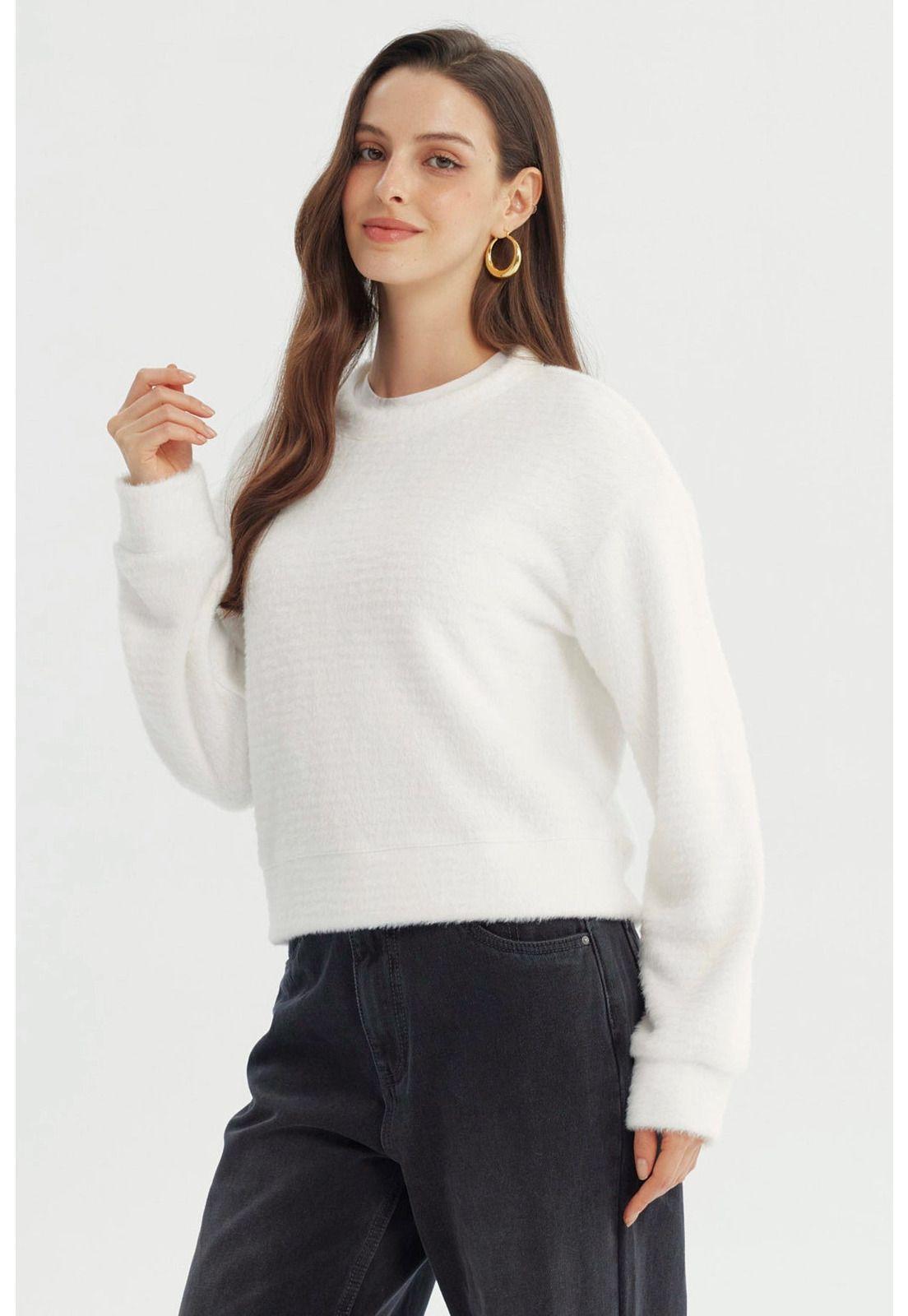 Sweater Mujer Regular Crudo-1
