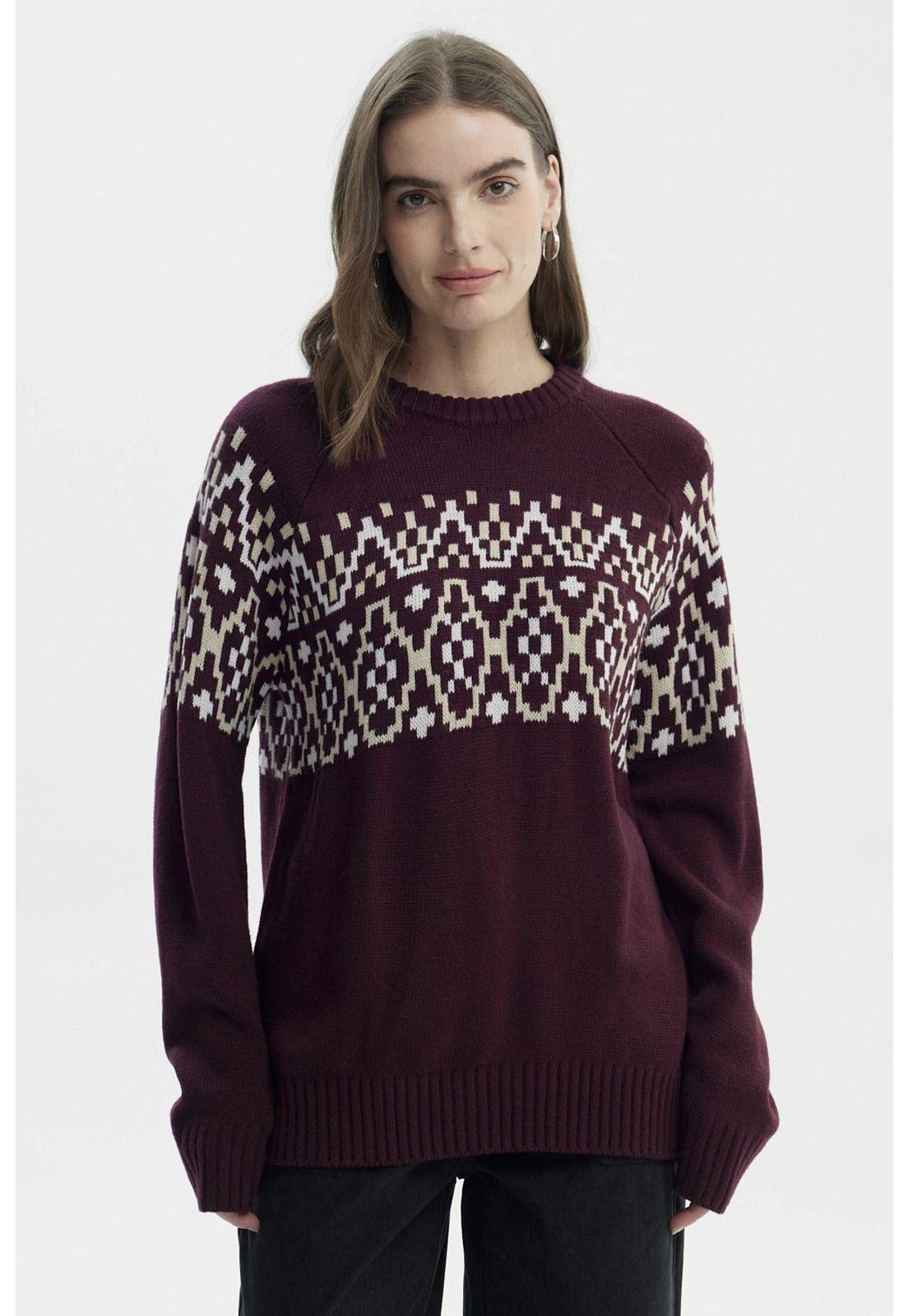 Sweater Mujer Slim Cuello Alto Rojo-0