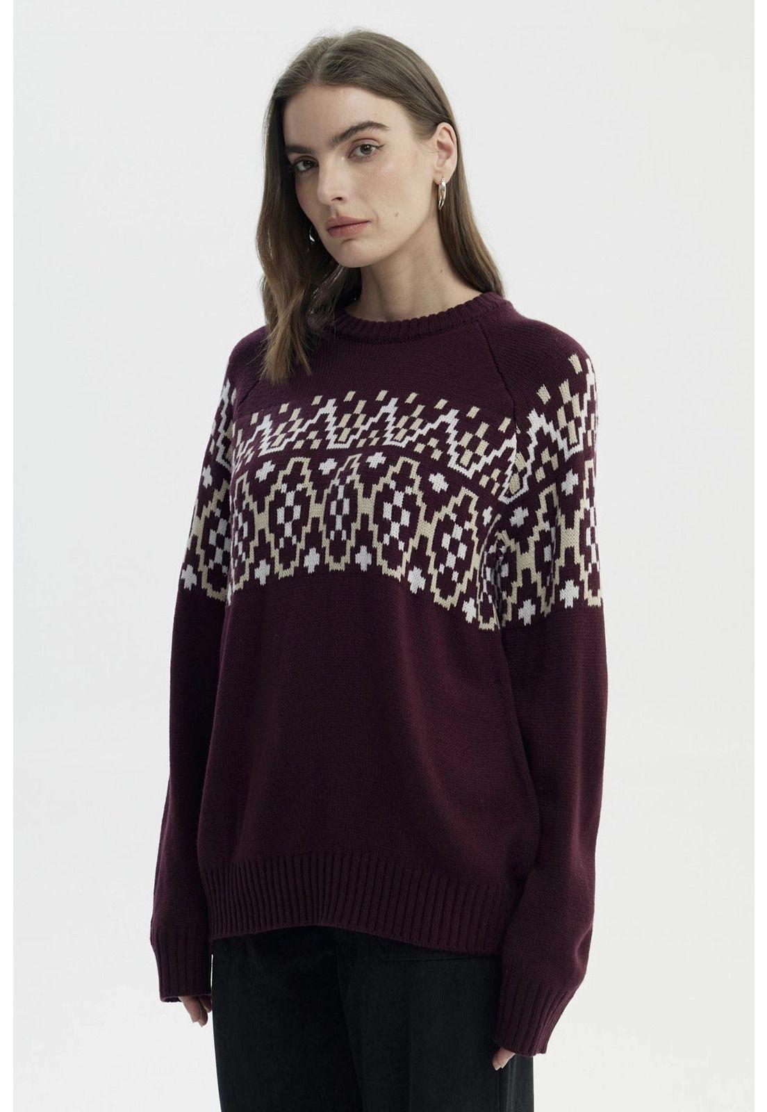 Sweater Mujer Slim Cuello Alto Rojo-1