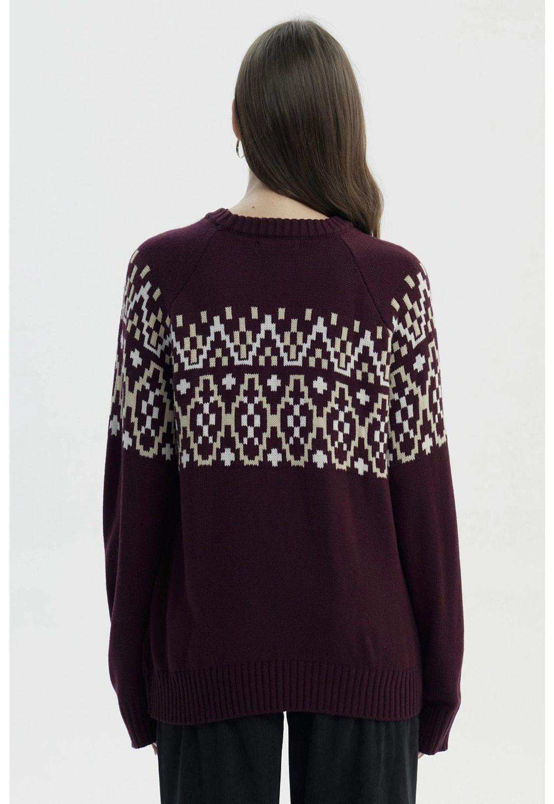 Sweater Mujer Slim Cuello Alto Rojo-2