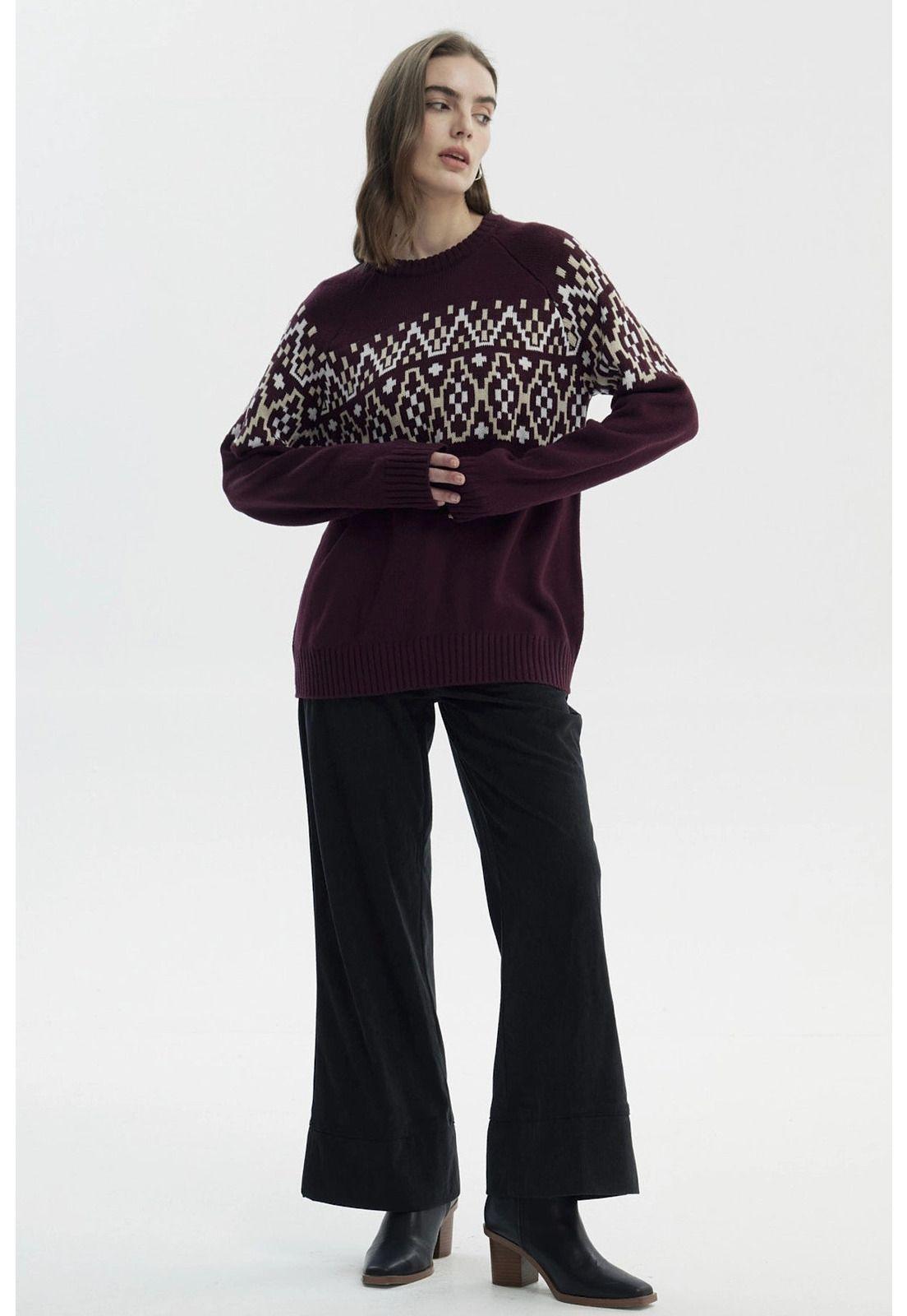 Sweater Mujer Slim Cuello Alto Rojo-3