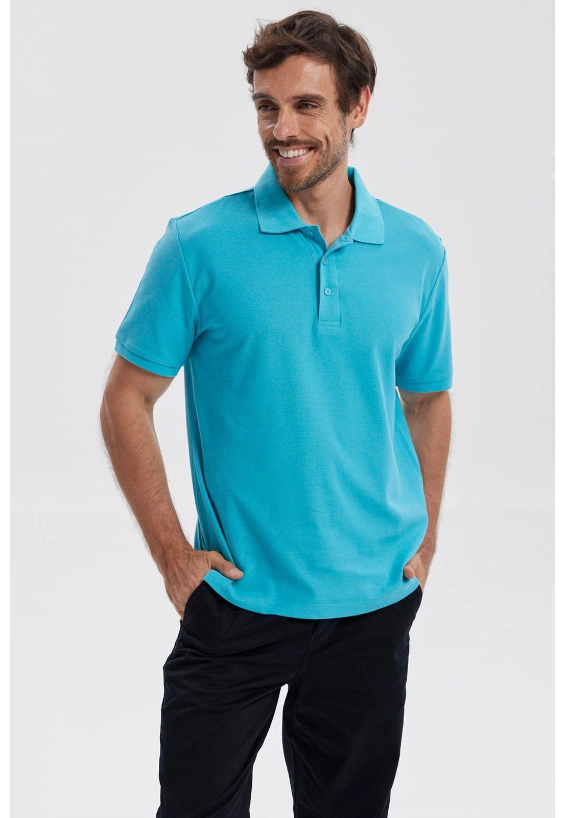 Polera Hombre Piqué Básica Lisa Calipso-0